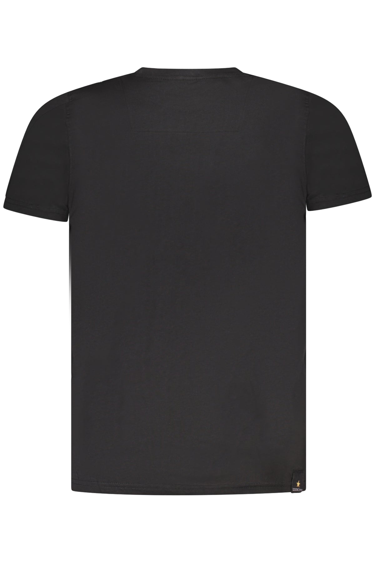 S5S639-5586_NE002 – Schwarzes Kurzarm-T-Shirt Herren mit Adler-Print und Rundhals – Größe: S, M, L, XL, 2XL, 3XL – Farbe: Nero