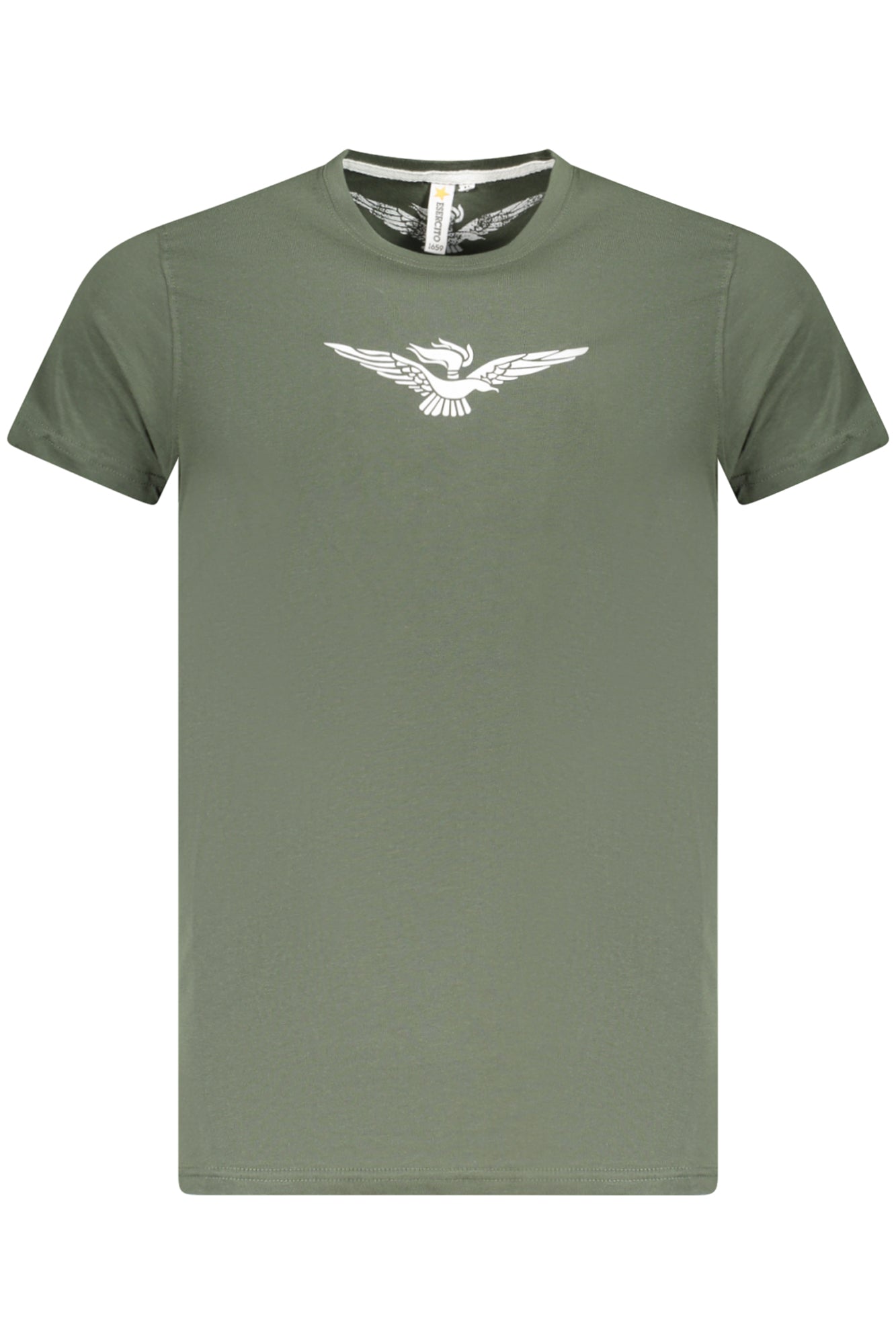 S5S640-5586_VE058 – Herren Kurzarm T-Shirt Grün mit Großem Adler und Rundhals Motiv – Größe: S, M, L, XL, 2XL – Farbe: Verde