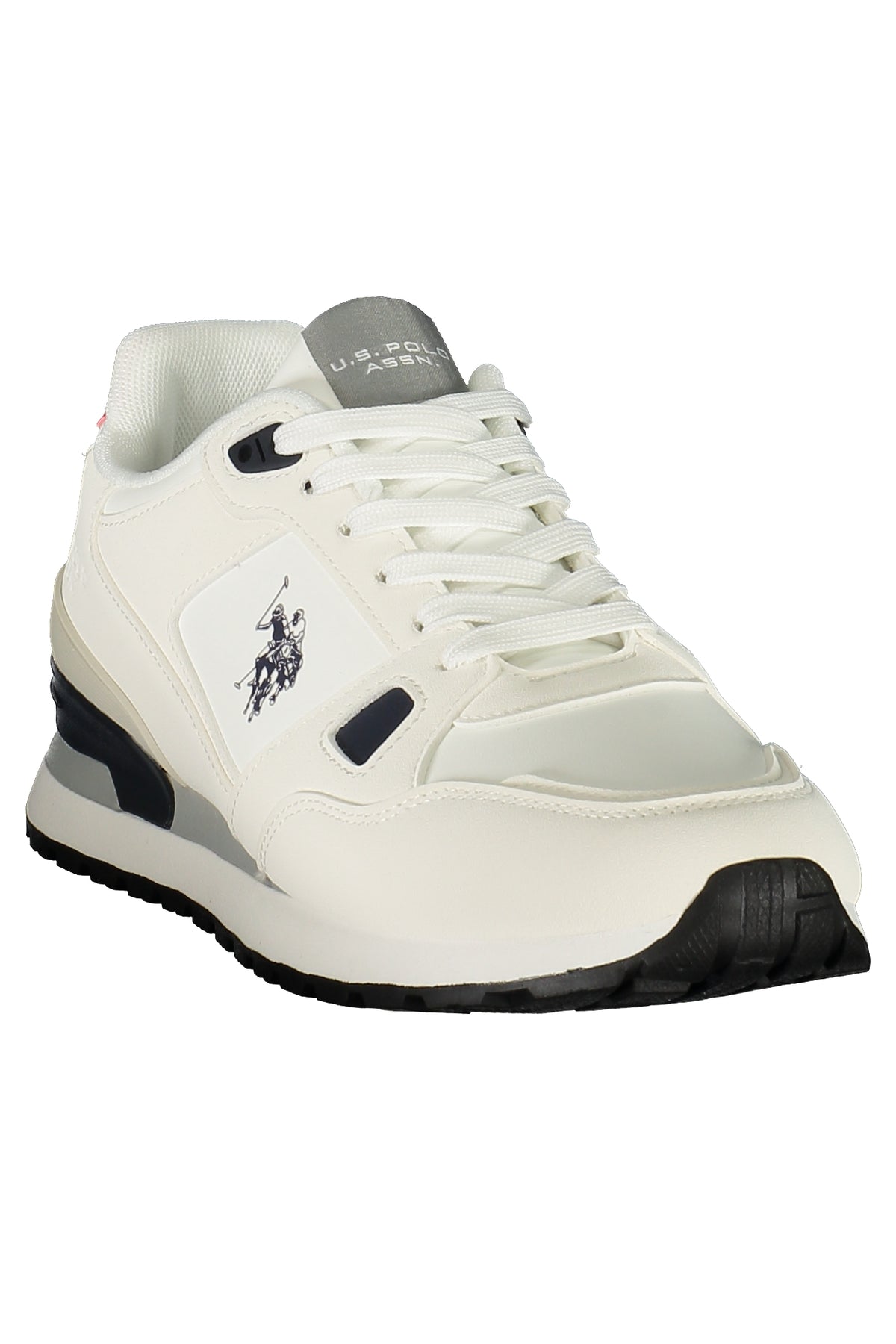 TRAX001MGHN1_BIWHI – Herren Sportschuh Weiß mit Blau/Rot Details & Wechselfußbett – Größe: 40, 41, 42, 43, 44, 45, 46 – Farbe: Bianco