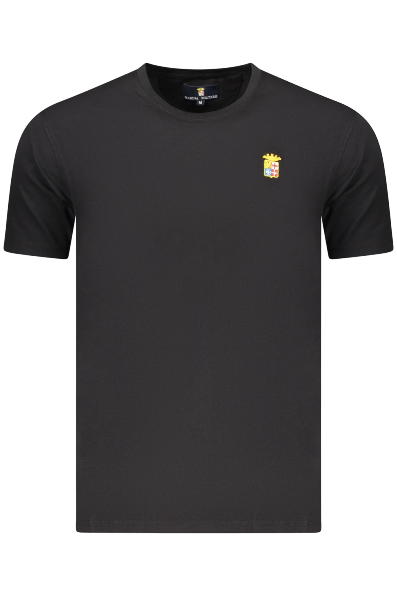 MYT189C_NE0014 – Herren Kurzarm T-Shirt Schwarz mit Stickerei und Rundhals-Ausschnitt – Größe: M, S, L, XL, 2XL, 3XL – Farbe: Nero