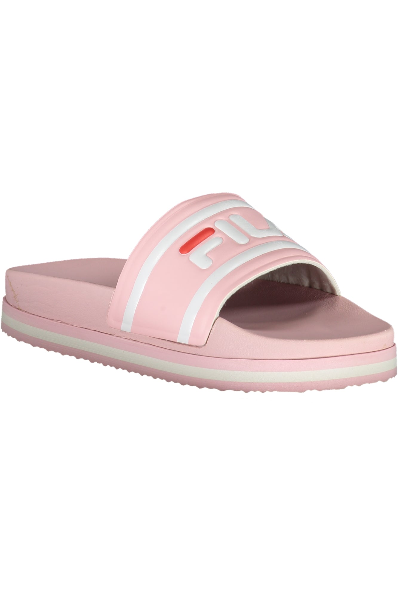 FFW0048_RS40096 – Stylische Rosa Pantoffeln mit Keilabsatz – Kontrastdetails & Druck – Größe: 37, 38, 39, 40, 41, 42 – Farbe: Rosa