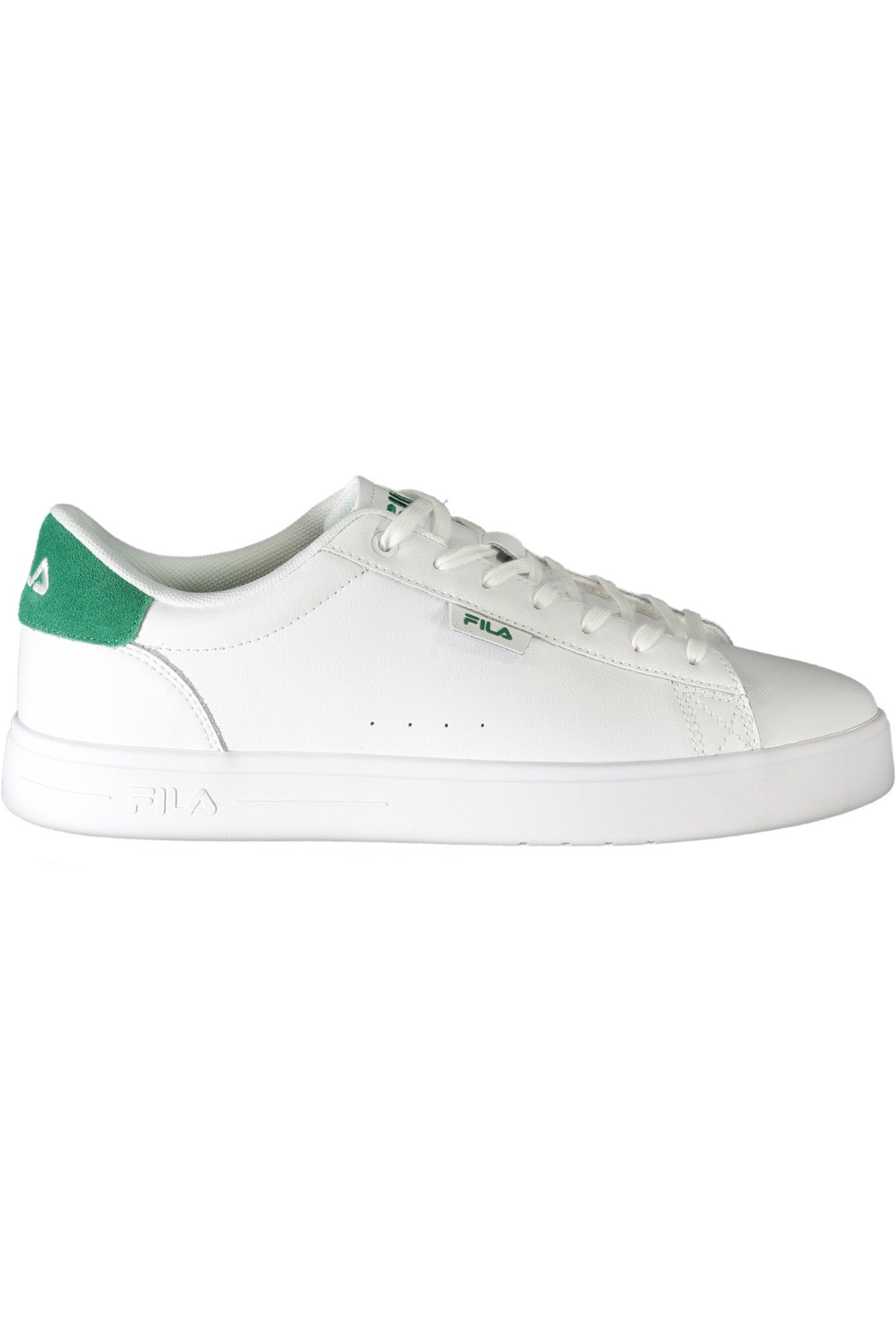 FFM0307FILABARI_BI13063 – Herren-Sportschuh Weiß mit Grünen Details und Stickerei – Größe: 40, 41, 42, 43, 44, 45 – Farbe: Bianco