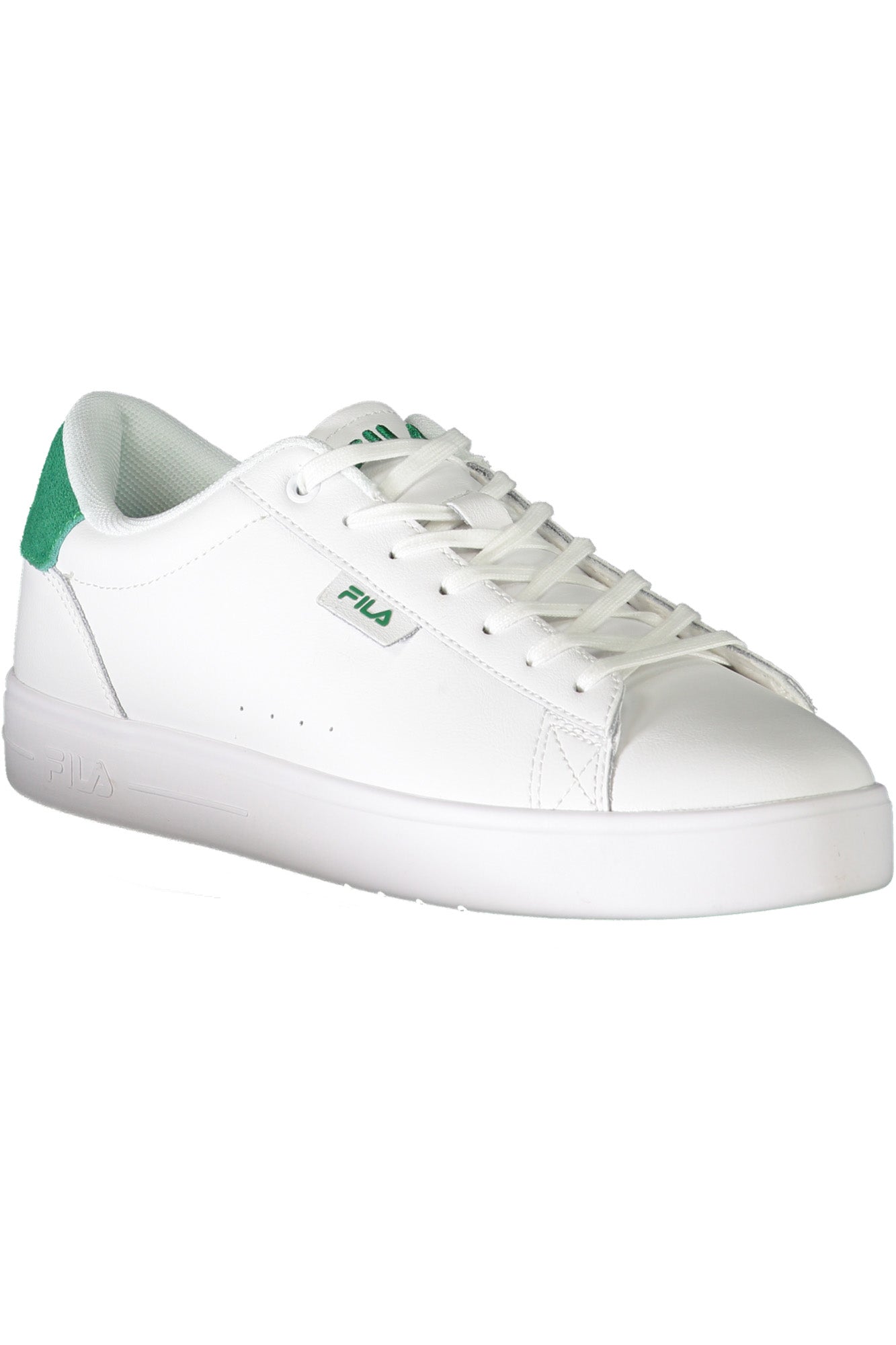 FFM0307FILABARI_BI13063 – Herren-Sportschuh Weiß mit Grünen Details und Stickerei – Größe: 40, 41, 42, 43, 44, 45 – Farbe: Bianco