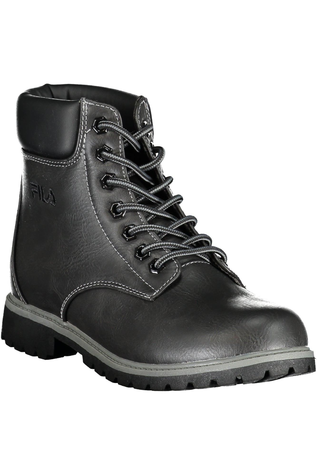 FFW0219MAVERICK_NE83052 – Trendige Damenstiefel: Schwarze Schnürstiefelette mit Stickerei & Kontrastdetails – Größe: 36, 37, 38, 39, 40, 41 – Farbe: Nero