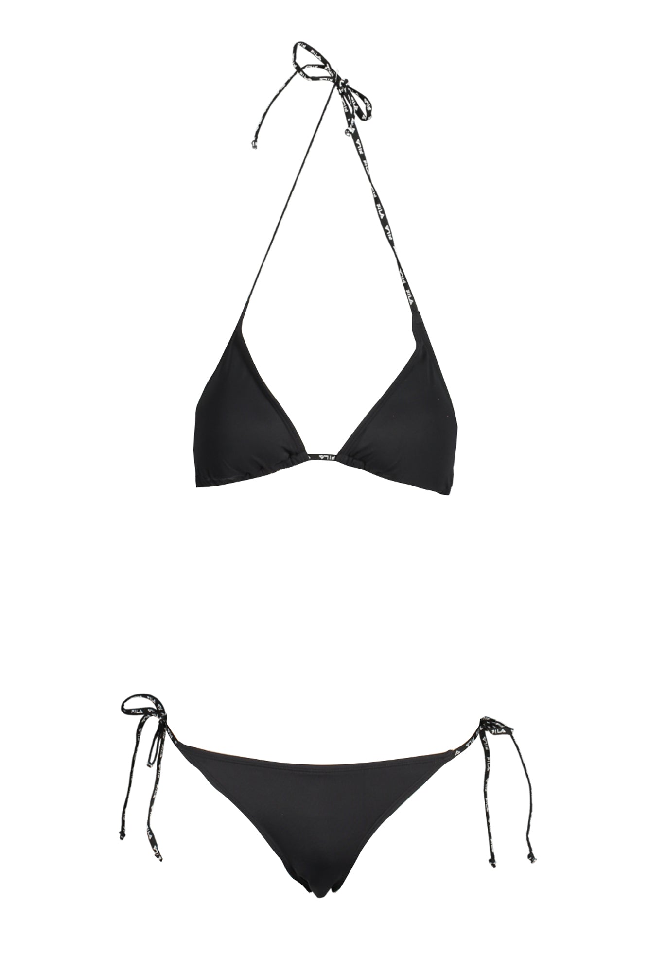 FAW0478_NE80010 – Damen Bikini Kostüm Schwarz: Dreieck-Design mit Herausnehmbaren Cups – Größe: XS, S – Farbe: Nero