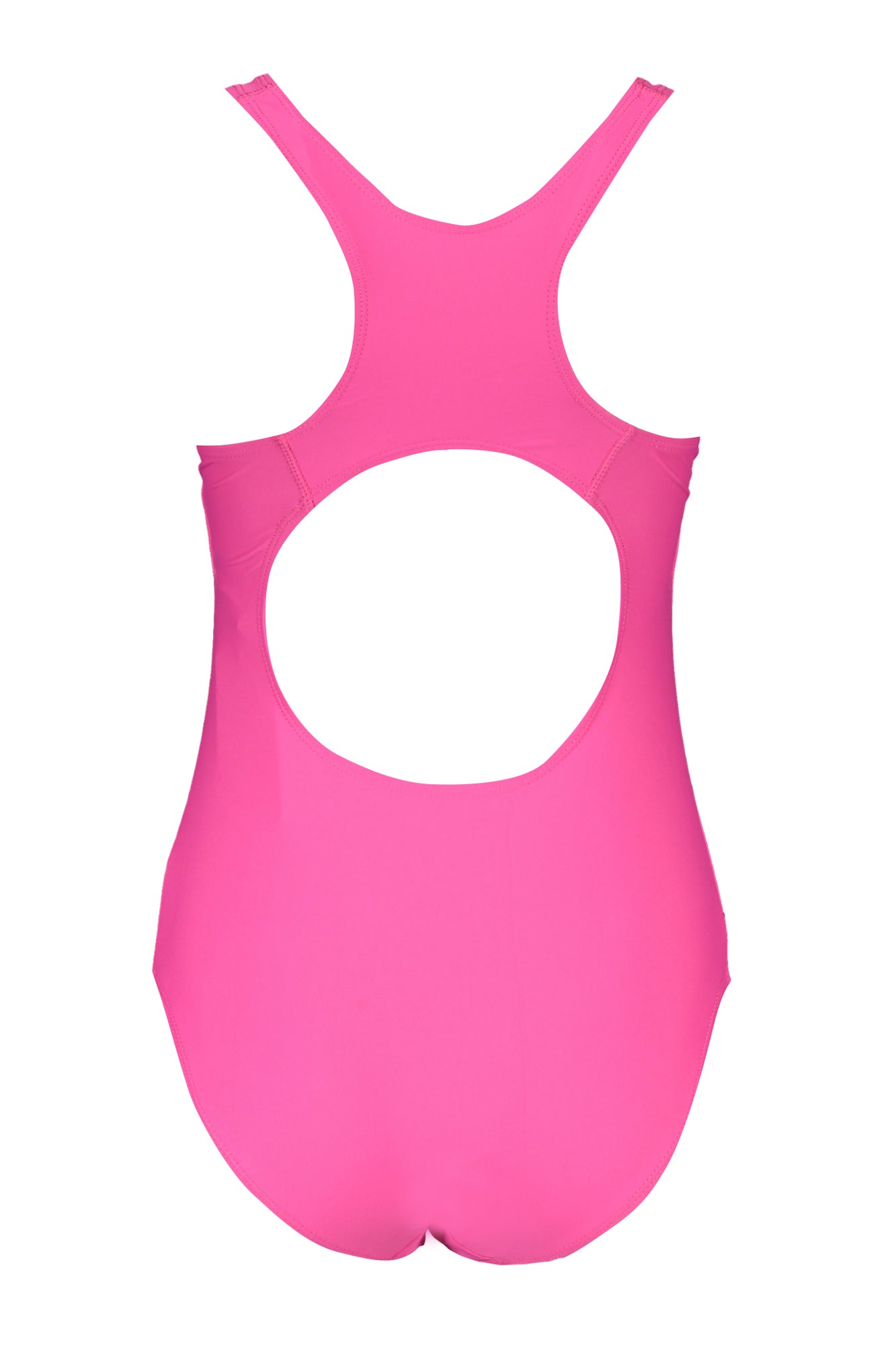 FAW0472_RS40032 – Stilvoller Rosa Einteiler: Damen Badeanzug Saki mit Druck & Logo – Größe: XS, S, M, L – Farbe: Rosa