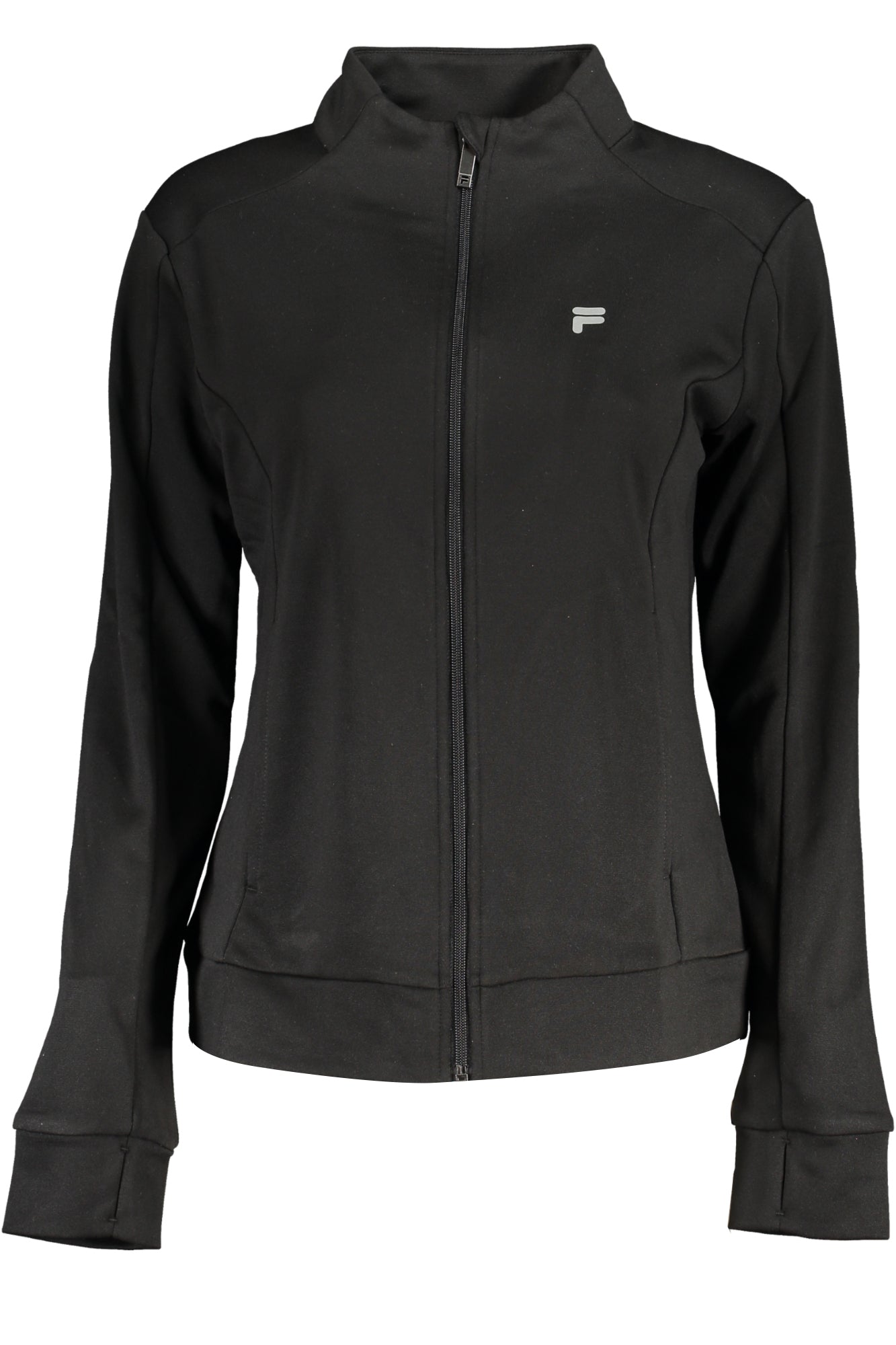 FAW0502_NE80010 – Damen-Sweatshirt Schwarz: Langarm, Reißverschluss, Taschen, Logo-Druck – Größe: XS, S, L, M – Farbe: Nero