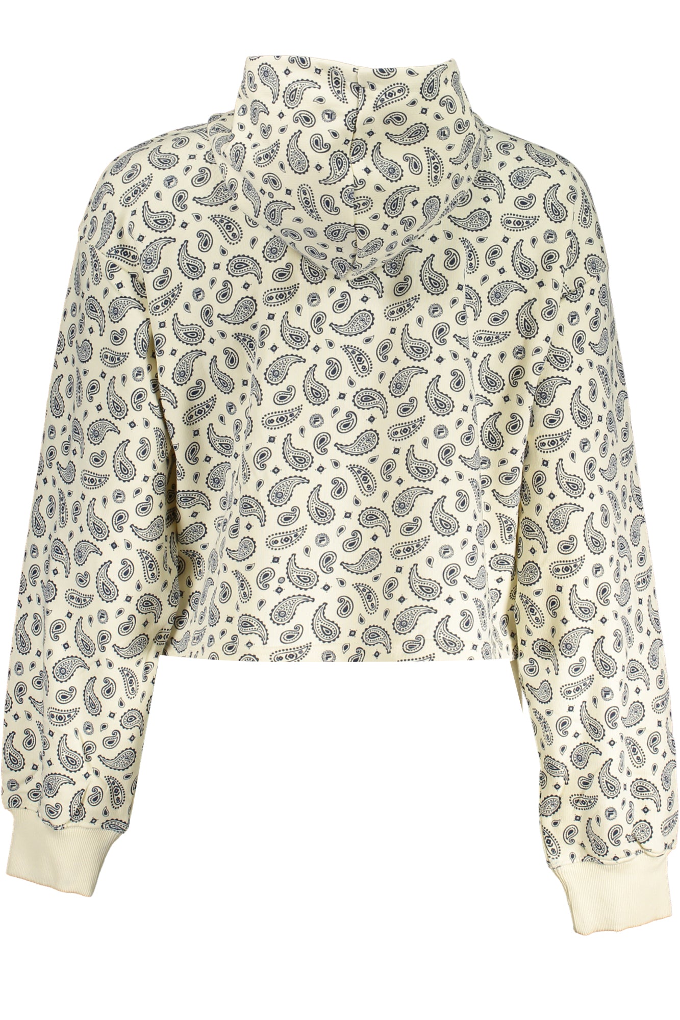 FAW0779_BI13289 – Damenpullover Weiß: Gemusterter Kapuzenpullover mit Stickerei - Langarm – Größe: XS, S, L – Farbe: Bianco