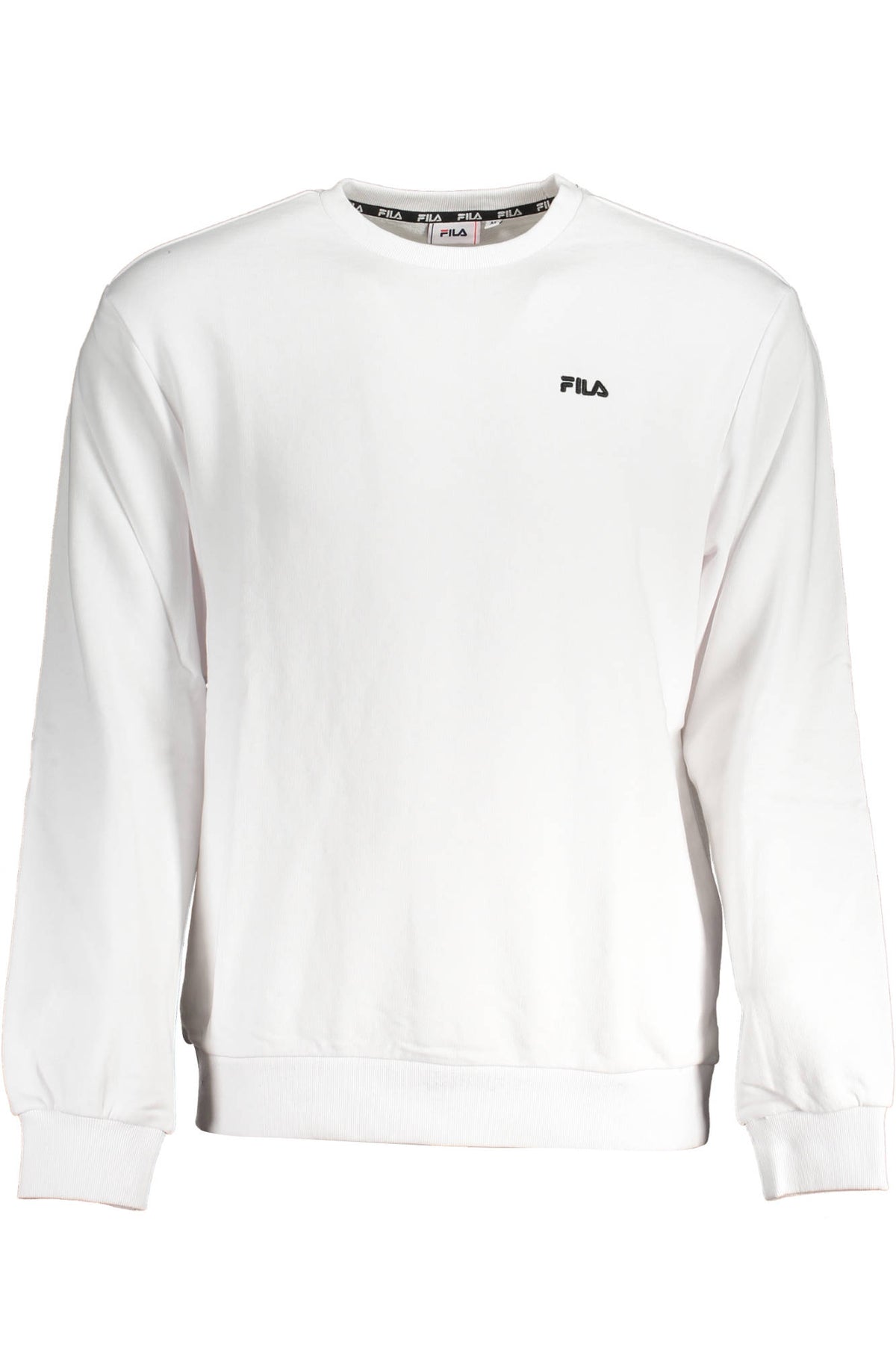 FAM0343_C6AFEA6_BIANCO1000 – Herren Sweatshirt Weiß aus Bio-Baumwolle – Angeraut und Bestickt – Größe: 2XL, XS – Farbe: Bianco