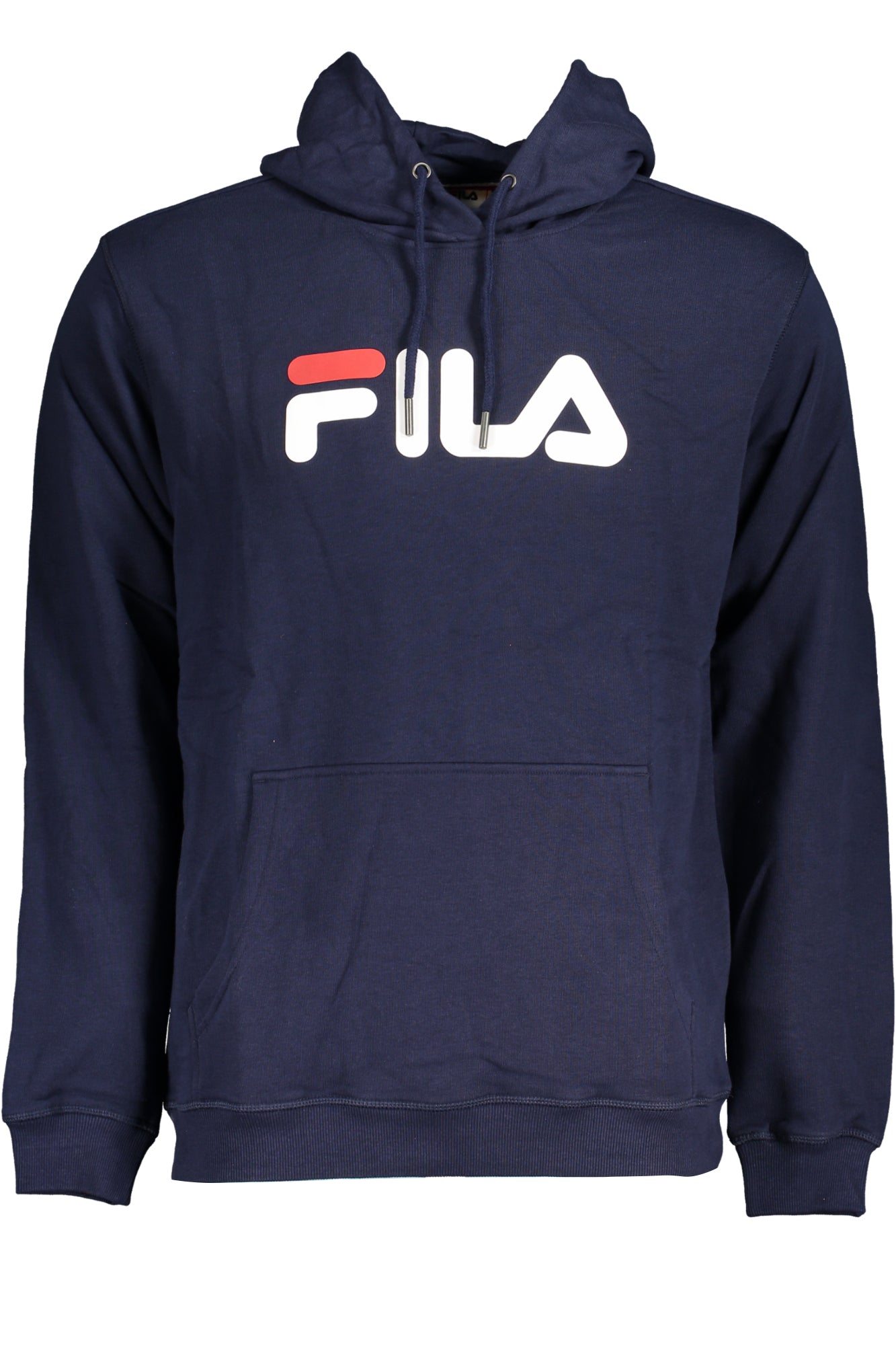 FAU0068_BL50004 – Blaues Kapuzensweatshirt für Herren mit Kängurutasche & Print – Größe: S, M, XL – Farbe: Blu