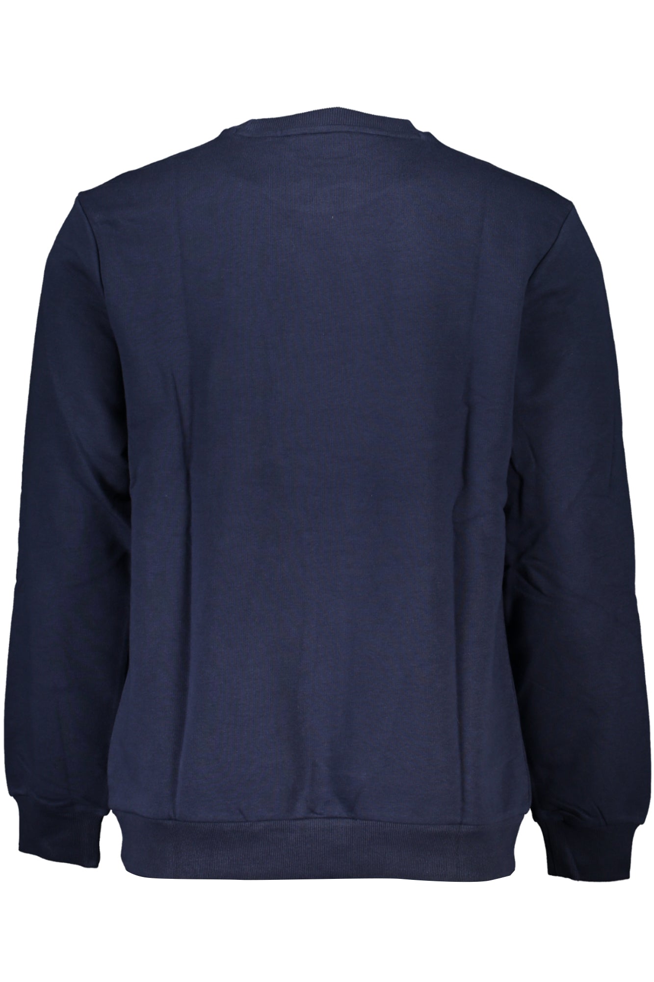 FAM0343_BL50004 – Bio-Herren-Sweatshirt Blau: Langarm, Rundhals, Stickerei, Nachhaltig – Größe: XS – Farbe: Blu
