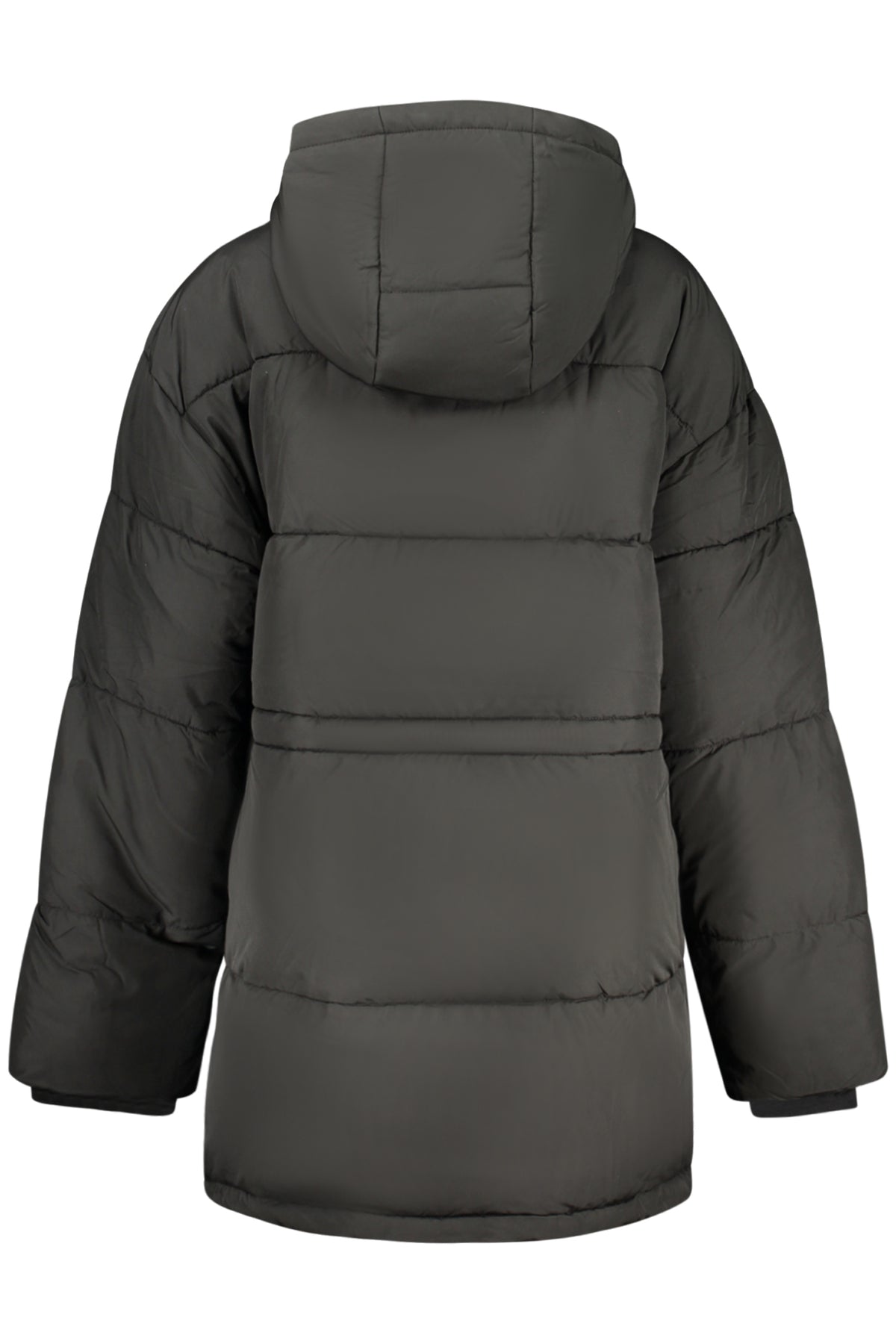FAW1213_NE80010 – Damen Langer Schwarzer Mantel mit Kapuze - Wasser- und Windabweisend – Größe: XS, S, M, L, XL – Farbe: Nero
