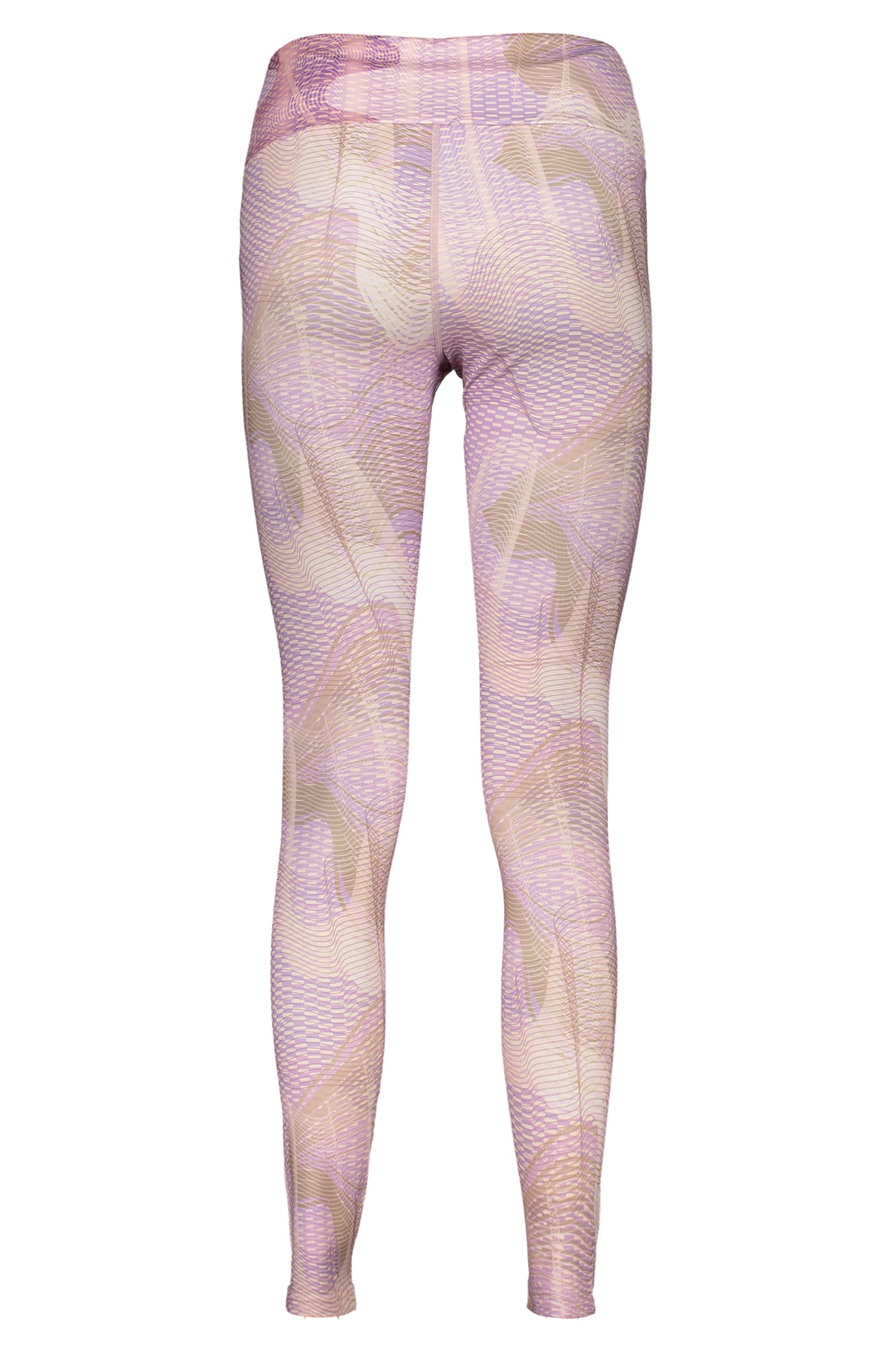 FAW0721_VI43155 – Damen Leggings Lila mit Muster, Elastischer Bund, Reflektierend – Größe: XS, S, M – Farbe: Viola