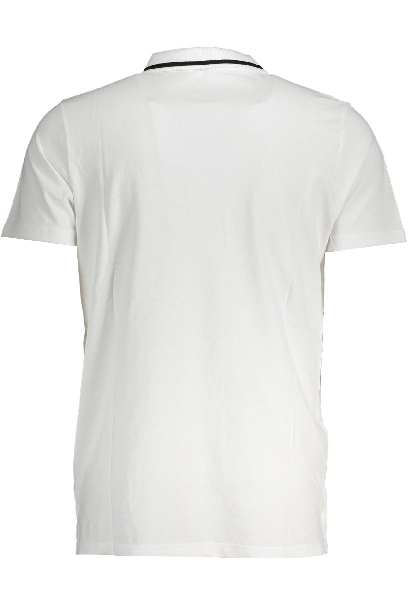 FAM0319_BIANCO_10001 – Herren Kurzarm-Polo in Weiß mit Kontrastdetails und Applikation – Größe: S – Farbe: Bianco