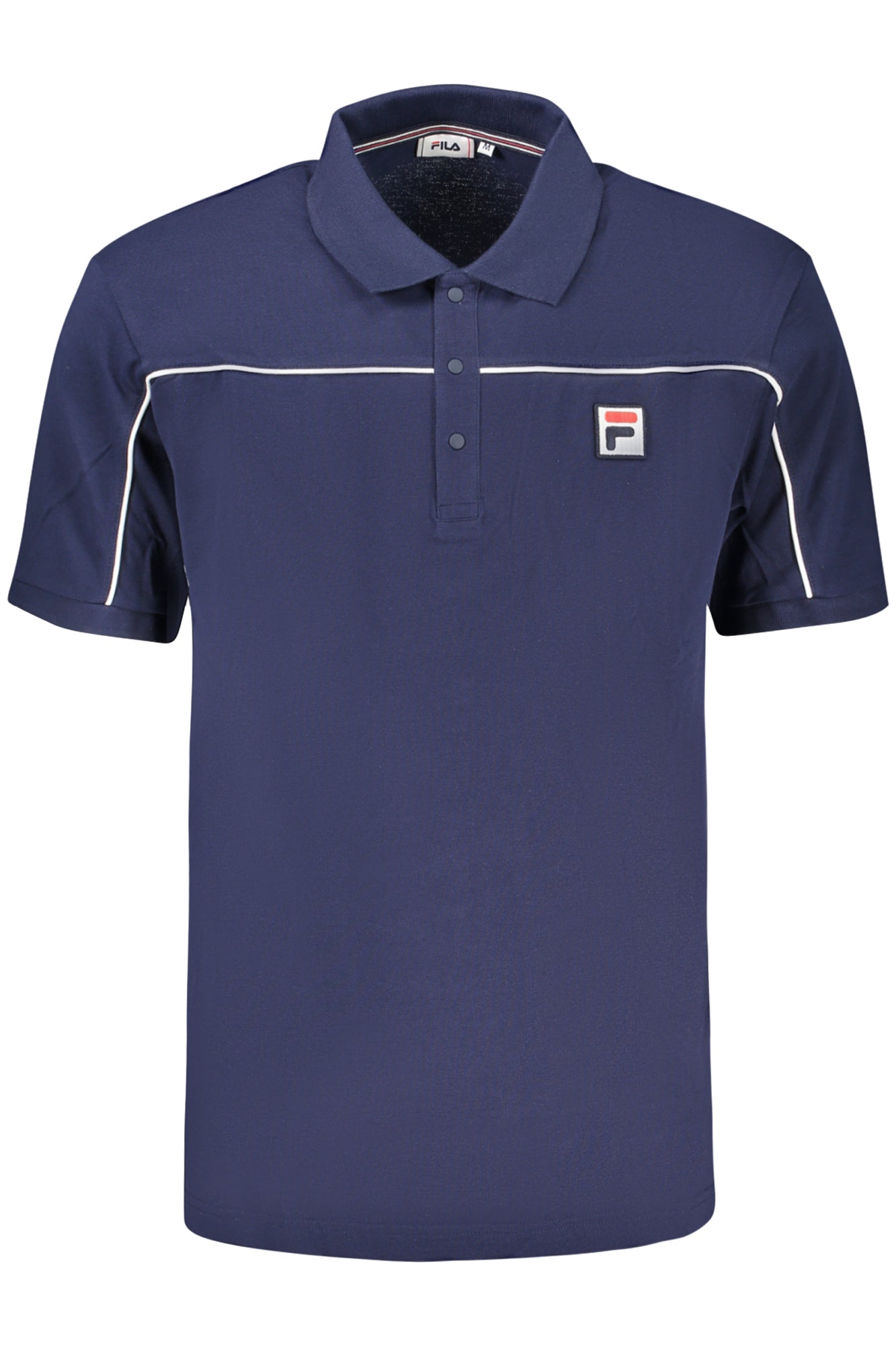 FAM0751_BL50004 – Herren Kurzarm-Polo blau mit Kontrastdetails und Applikation – Größe: S, M, L, XL, 2XL – Farbe: Blu