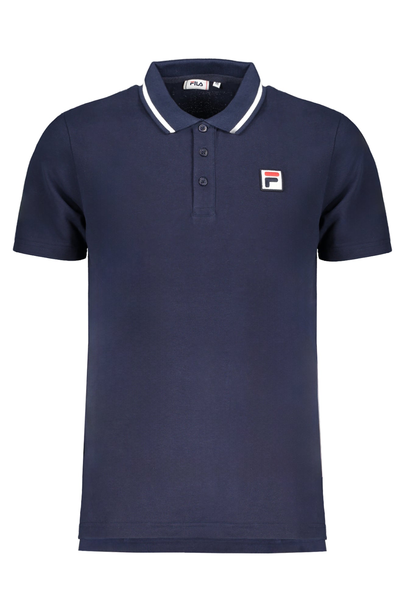 FAM0613_BL50004 – Herren Kurzarm-Poloshirt Blau mit Kontrastdetails & Applikation – Größe: S, M, L, XL, 2XL – Farbe: Blu