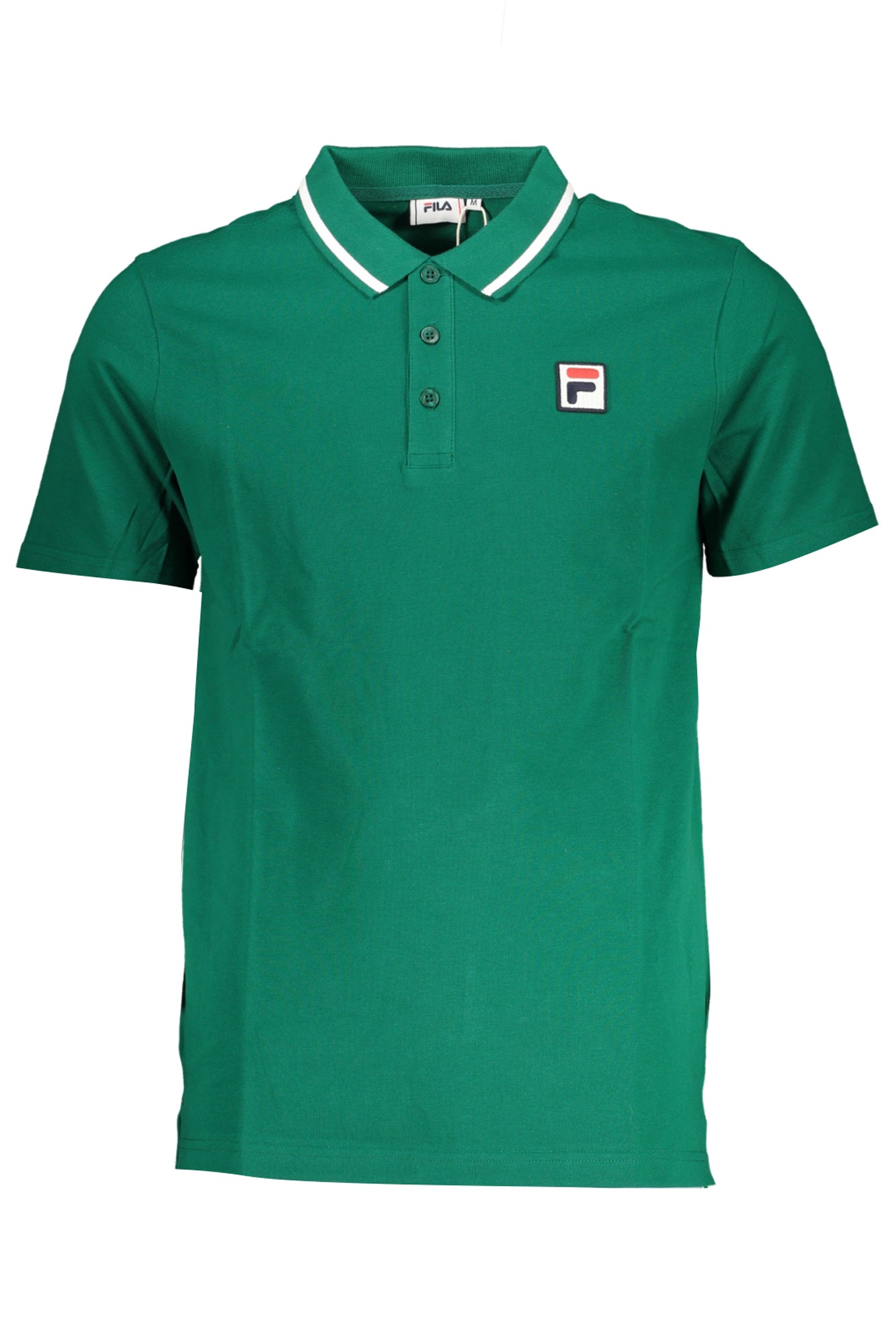 FAM0613_VE60062 – Elegantes Herren-Kurzarm-Polo in Grün mit Kontrastdetails & Applikation – Größe: S – Farbe: Verde