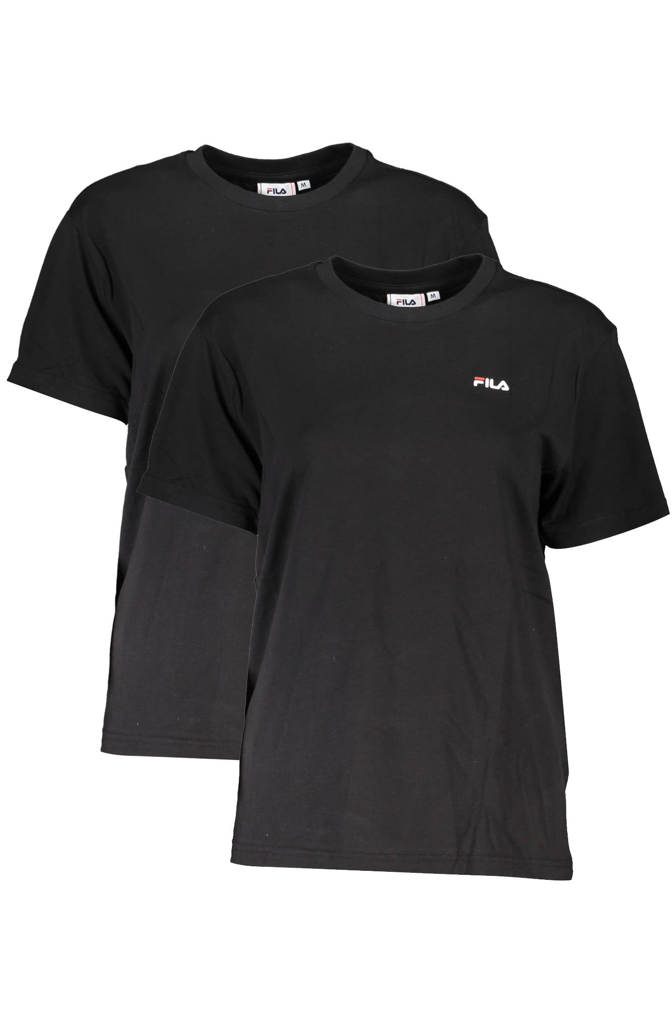 FAW0139_NERO_83052 – Damen Bio-Baumwolle T-Shirt Doppelpack - Schwarz, Kurzarm & Logo – Größe: XS, M, S, L, XL – Farbe: Nero