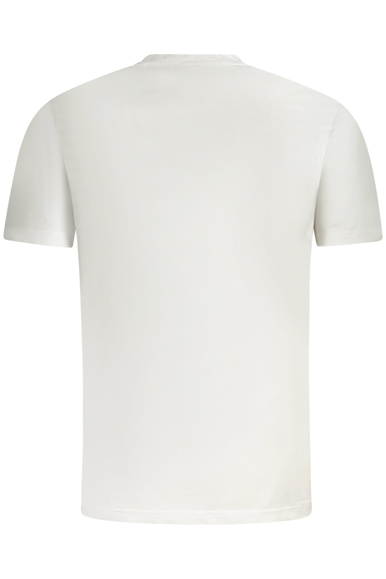 FAM0874_BI10001 – Herren Kurzarm T-Shirt Weiß aus Bio-Baumwolle mit Logo-Print – Größe: S, M, L, XL, 2XL – Farbe: Bianco