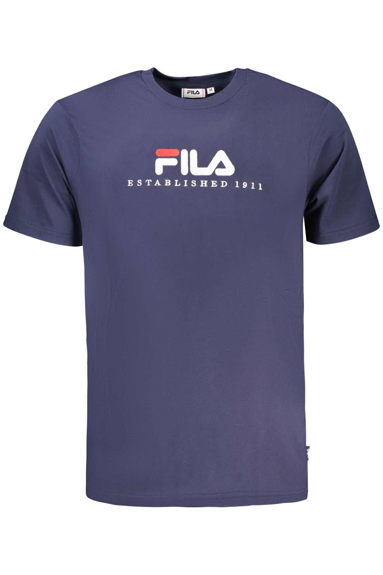 FAU0147_BL50004 – Herren Kurzarm T-Shirt Blau mit Rundhals und Stickerei-Logo – Größe: S, M, L, XL, 2XL – Farbe: Blu