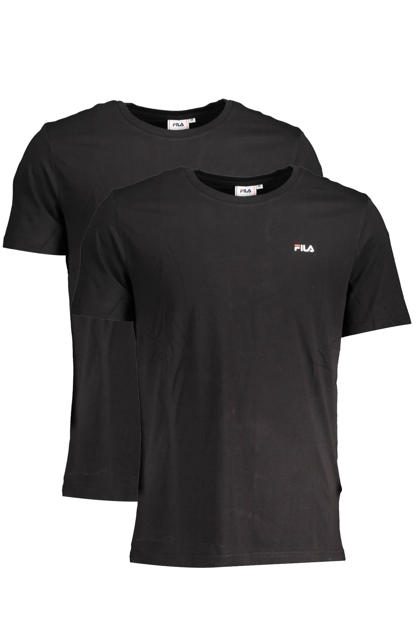 FAM0083_NERO_83052 – Stylisches Herren Kurzarm T-Shirt Set in Schwarz aus Bio-Baumwolle – Größe: S, L, XL – Farbe: Nero