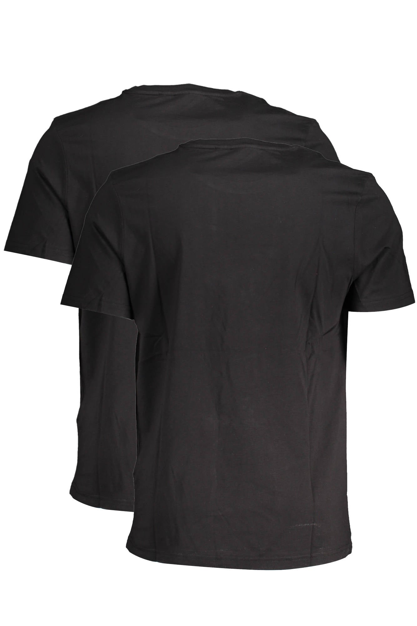 FAM0083_NERO_83052 – Stylisches Herren Kurzarm T-Shirt Set in Schwarz aus Bio-Baumwolle – Größe: S, L, XL – Farbe: Nero