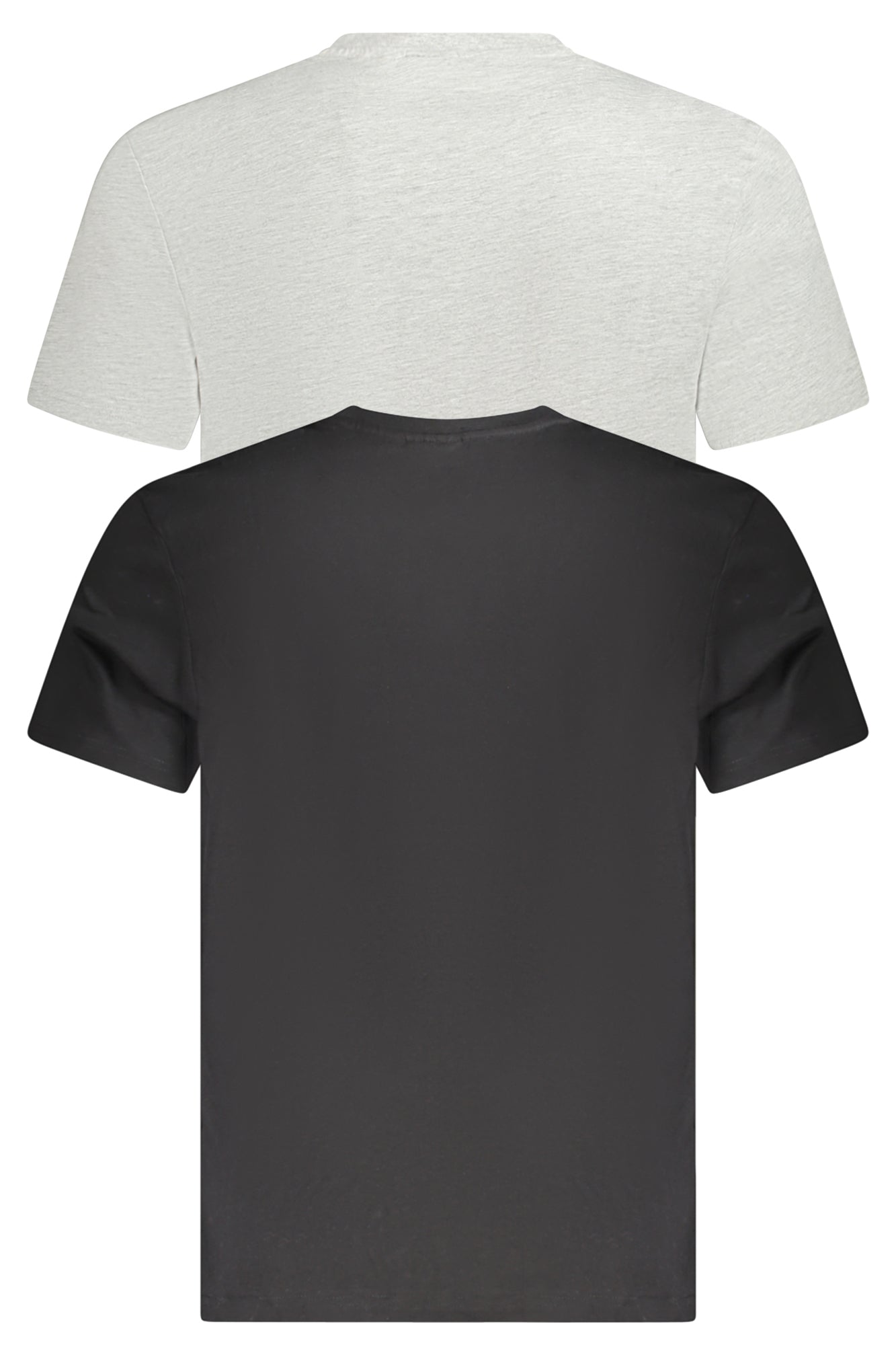FAM0083_NE83227 – Doppelpack Herren T-Shirts in Schwarz/Grau – Bio-Baumwolle & Logo – Größe: S, M, L, XL, 2XL, 3XL – Farbe: Nero