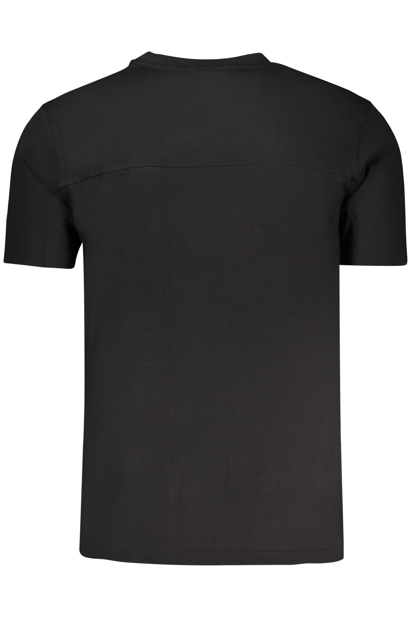 FAM0784_NE80010 – Herren Kurzarm T-Shirt in Schwarz mit Kontrastdetails und Stickerei – Größe: S, M, L, XL, 2XL – Farbe: Nero
