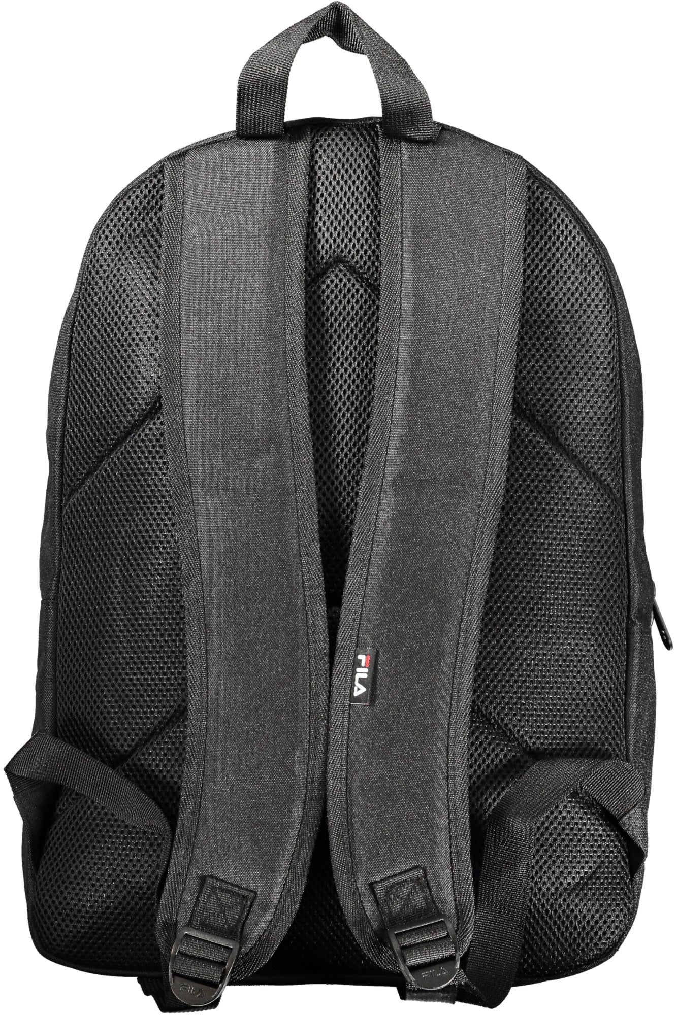FBU0122_NE80010 – Moderner Herren Rucksack in Schwarz mit Aufdruck und Logo-Details – Größe: UNI – Farbe: Nero