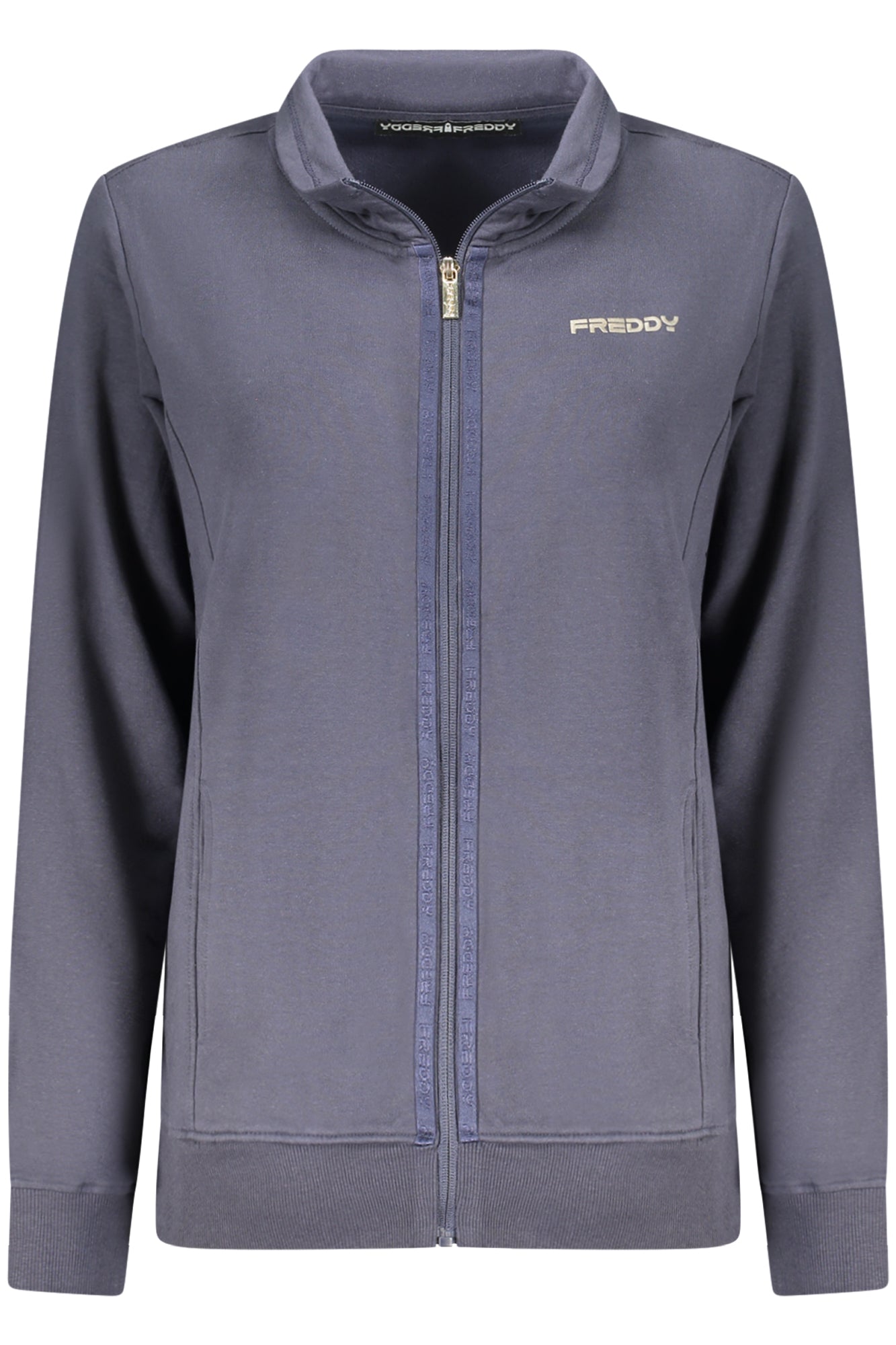 F25WCRS4_BLB109 – Gefüttertes Damen Sweatshirt mit Reißverschluss und Kontrastdetails – Größe: XS, S, M, L, XL, 2XL – Farbe: Blu