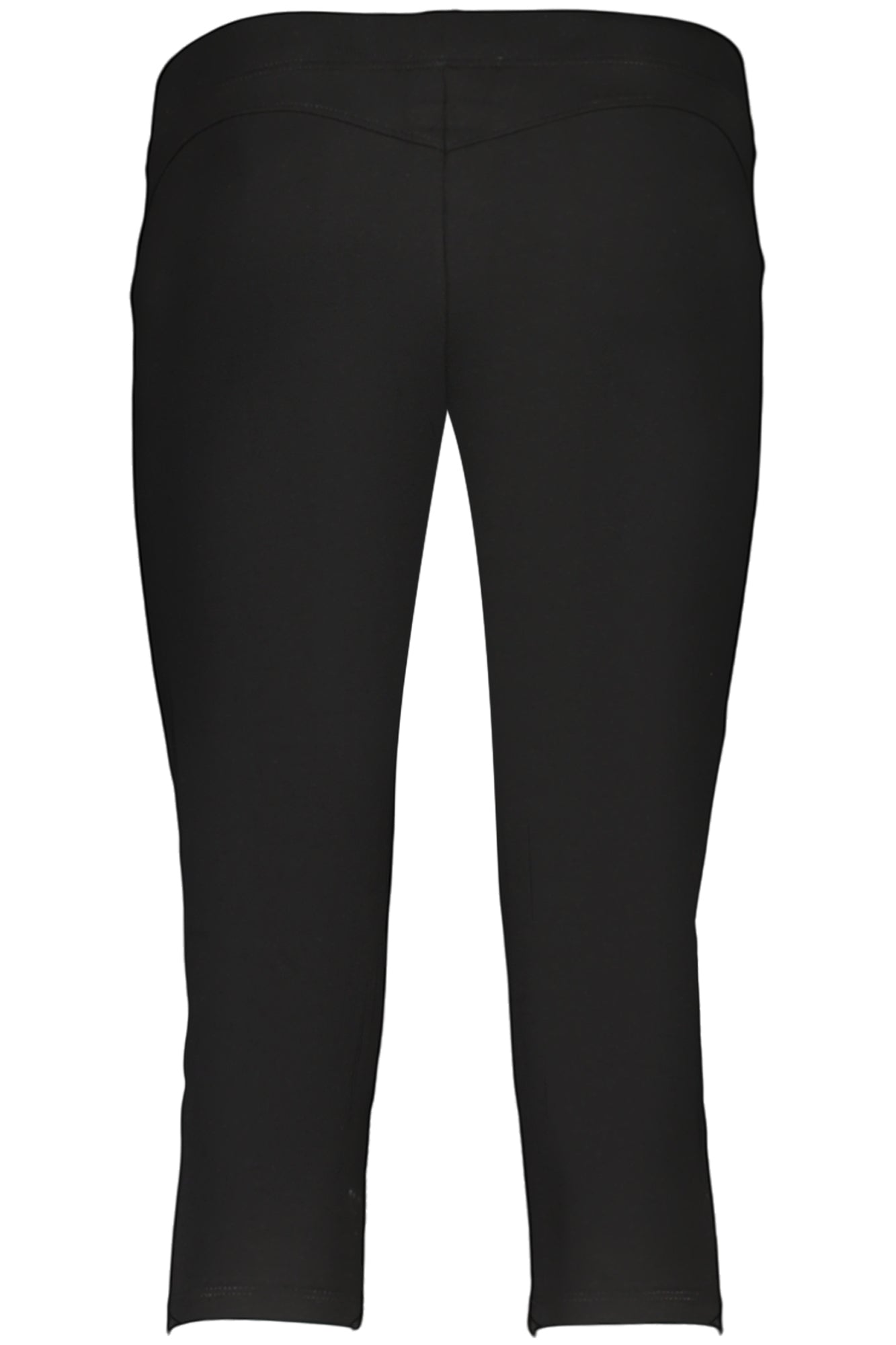 S26WCRP11_NEN- – Kurze schwarze Leggings für Damen mit elastischem Bund und Applikation – Größe: XS, S, M, L, XL – Farbe: Nero
