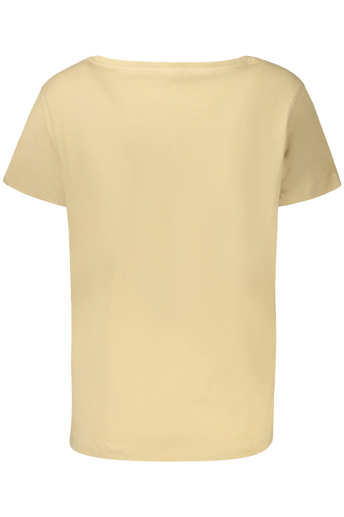 F25WCRT1_BEZ44 – Beiges Damen Kurzarm T-Shirt mit Strass und Druck - Eleganz Pur – Größe: XS, S, M, L – Farbe: Beige