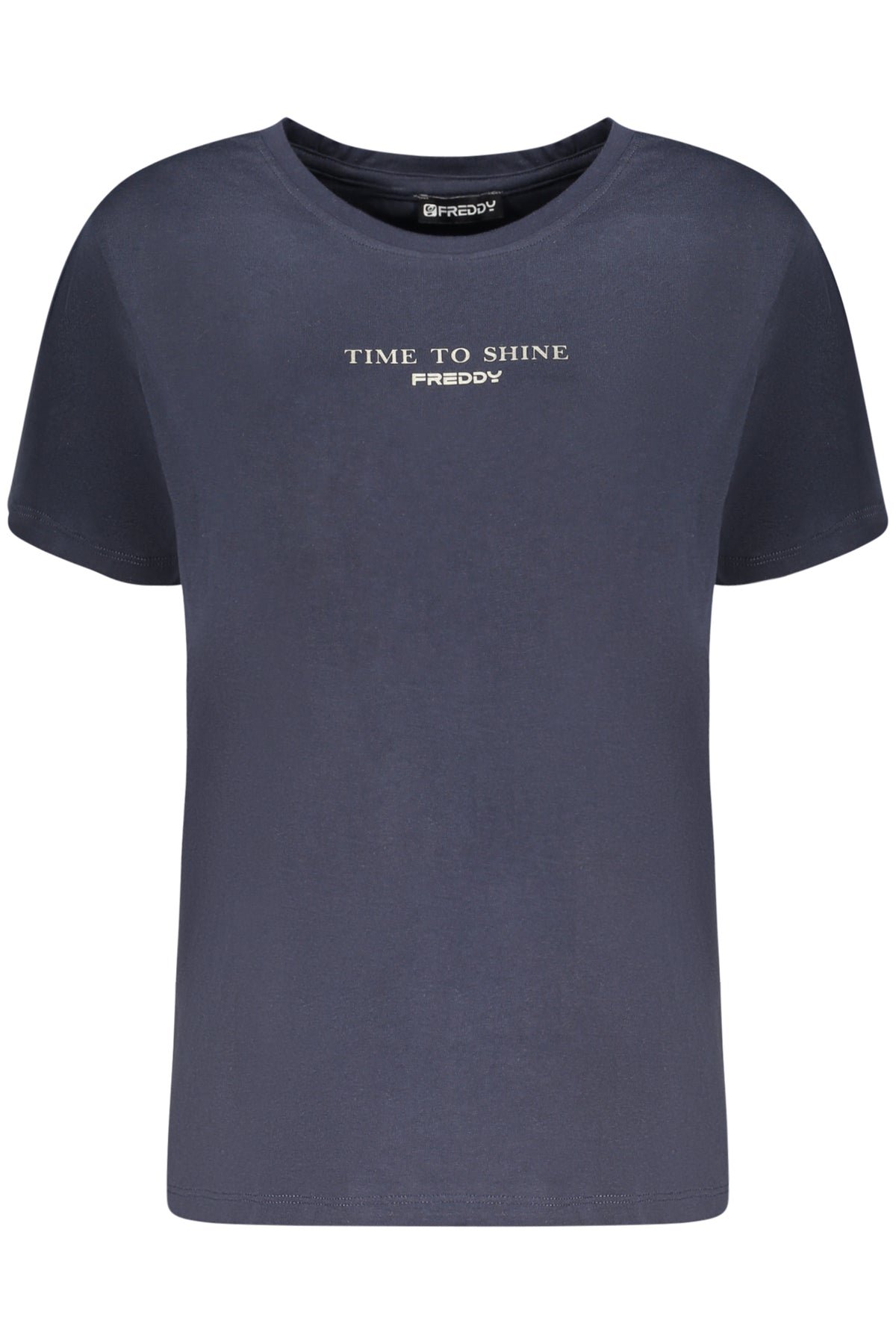F25WCRT3_BLB109 – Damen Kurzarm T-Shirt Blau mit Logo-Druck und weitem Ausschnitt – Größe: S, M, L, XL, 2XL – Farbe: Blu