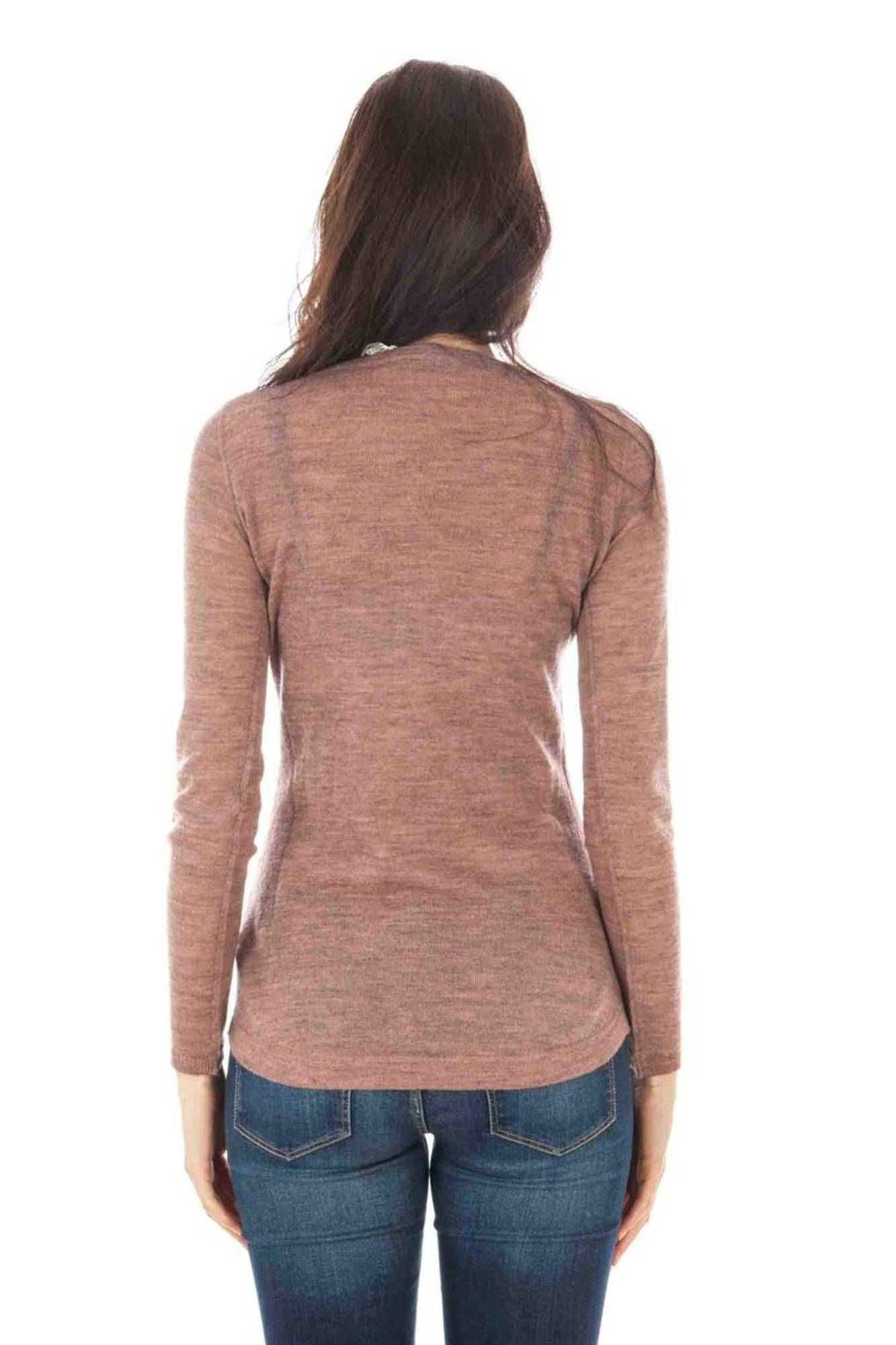 31372047_ROSA_0701 – Rosa Damenpullover mit Knöpfen und Logo - Elegantes Langarmshirt – Größe: M – Farbe: Rosa