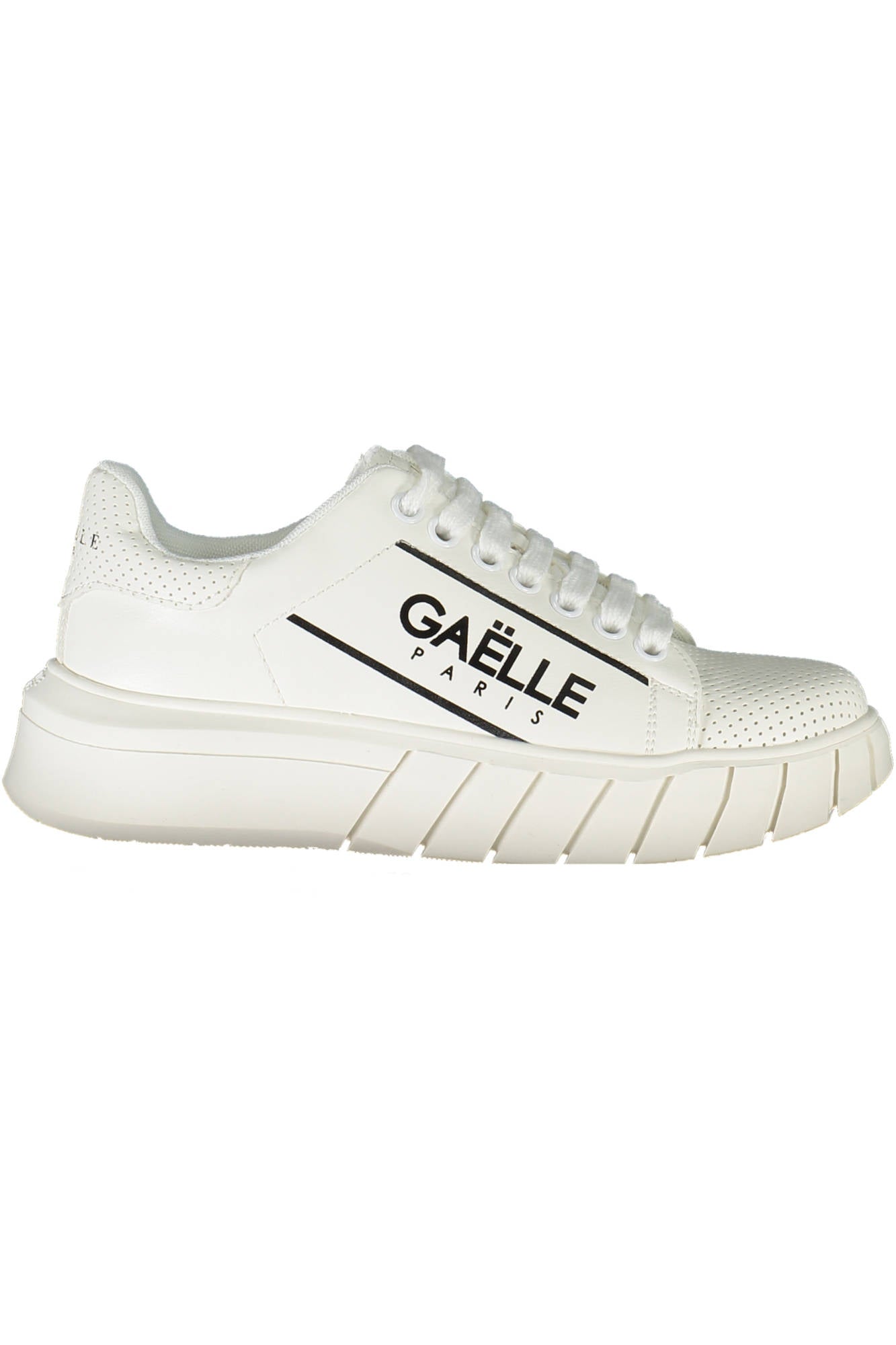 GBCDP2971_BIANCO_NERO – Stylische Weiße Damensneaker mit Kontrastdetails und Logodruck – Größe: 35, 36, 37, 38, 39, 40, 41 – Farbe: Bianco