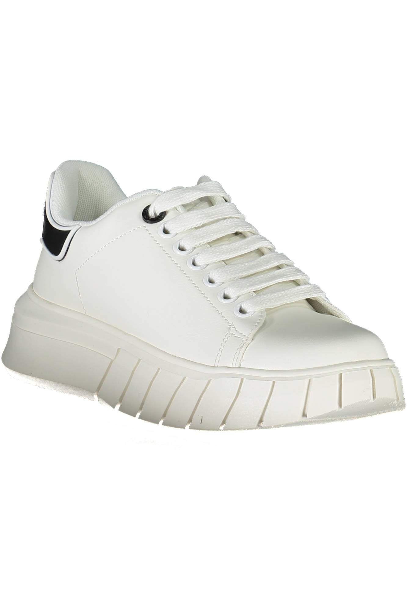 GBCDP2965_BIANCO_BIANCO-NERO – Sportlicher Damenschuh in Weiß mit Kontrastelementen und Logo – Größe: 35, 36, 37, 38, 39, 40, 41 – Farbe: Bianco