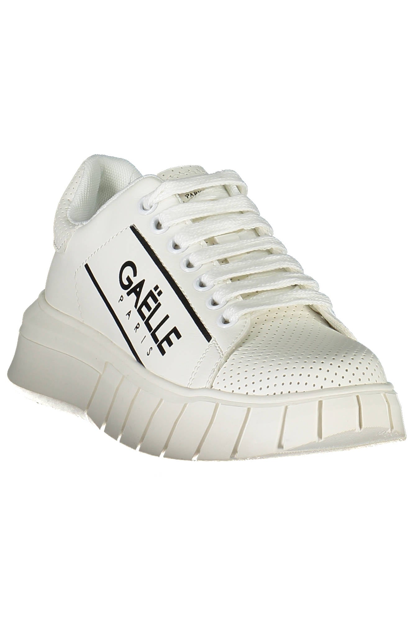 GBCDP2971_BIANCO_NERO – Stylische Weiße Damensneaker mit Kontrastdetails und Logodruck – Größe: 35, 36, 37, 38, 39, 40, 41 – Farbe: Bianco