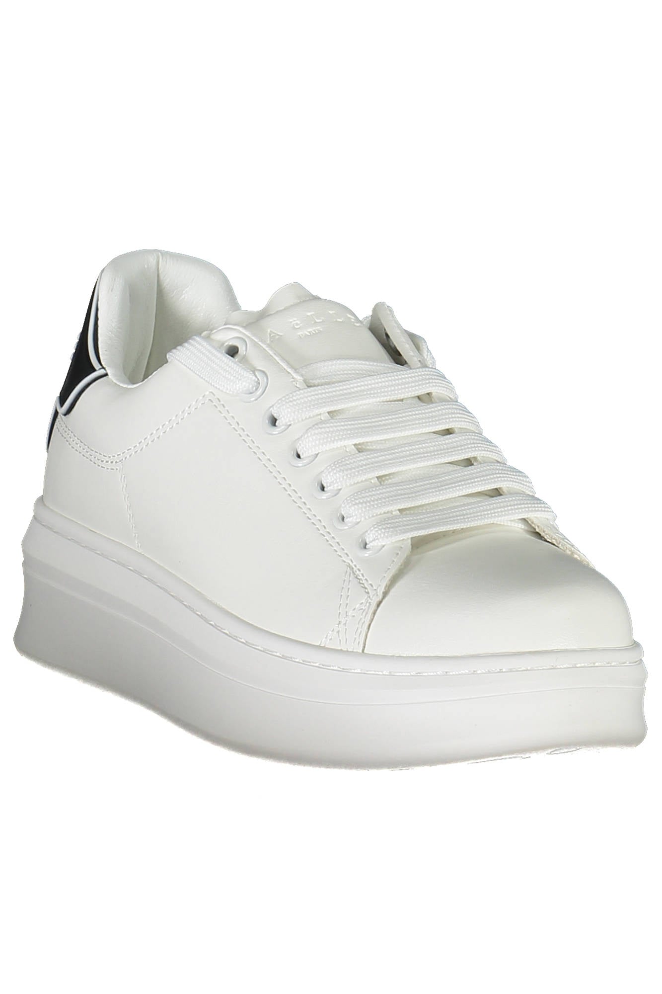 GBCDP2950_BIANCO_BIANCO-NERO – Stylische weiße Damensneaker mit kontrastierenden Details & Logo – Größe: 35, 36, 37, 40, 41 – Farbe: Bianco