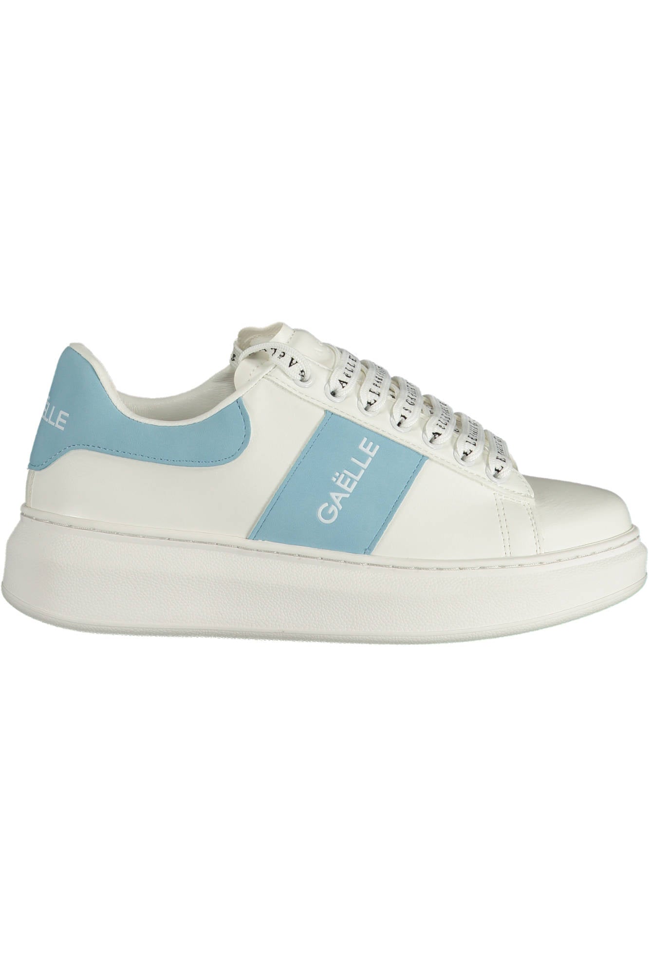 GBDC2505SSNK_BIANCO_CELESTE – Stylische weiße Damensneaker aus Öko-Leder mit Kontrastdetails – Größe: 37, 38, 39 – Farbe: Bianco