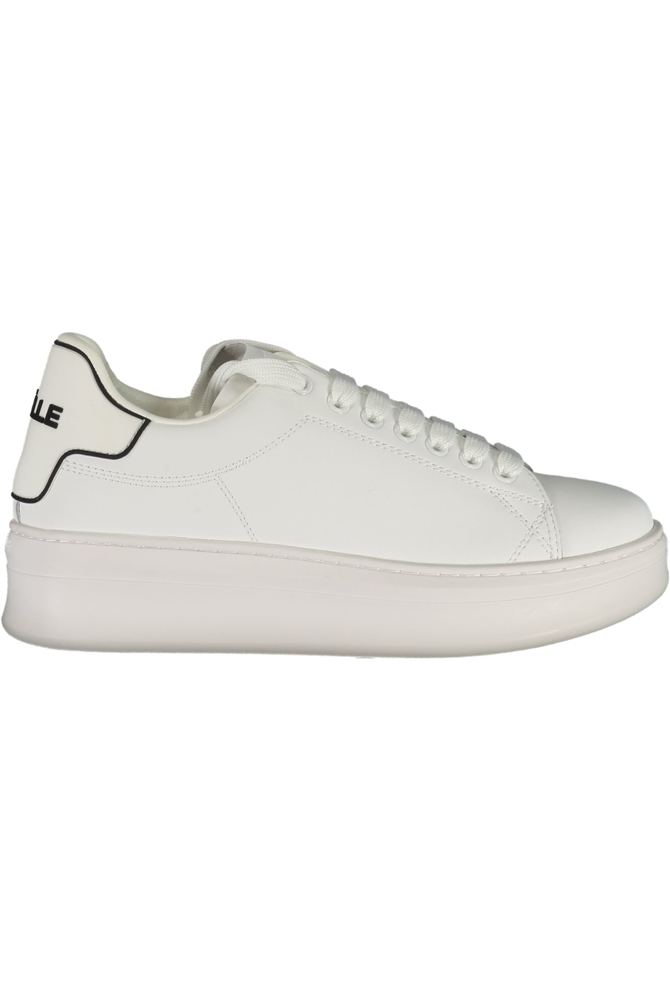 GACAW00013_BIBIANCO – Trendiger Damensneaker: Weiß mit Kontrasten & Logodetails – Größe: 35, 36, 37, 38, 39, 40, 41 – Farbe: Bianco