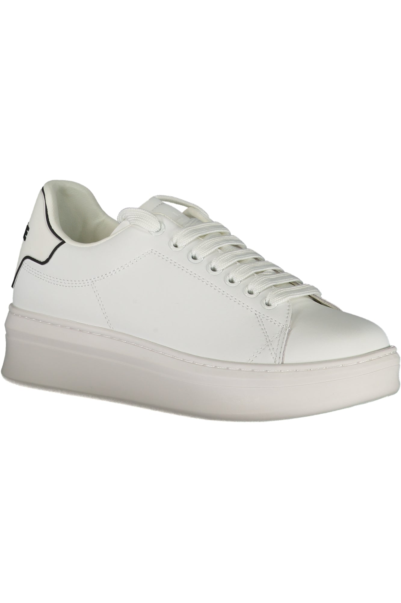 GACAW00013_BIBIANCO – Trendiger Damensneaker: Weiß mit Kontrasten & Logodetails – Größe: 35, 36, 37, 38, 39, 40, 41 – Farbe: Bianco