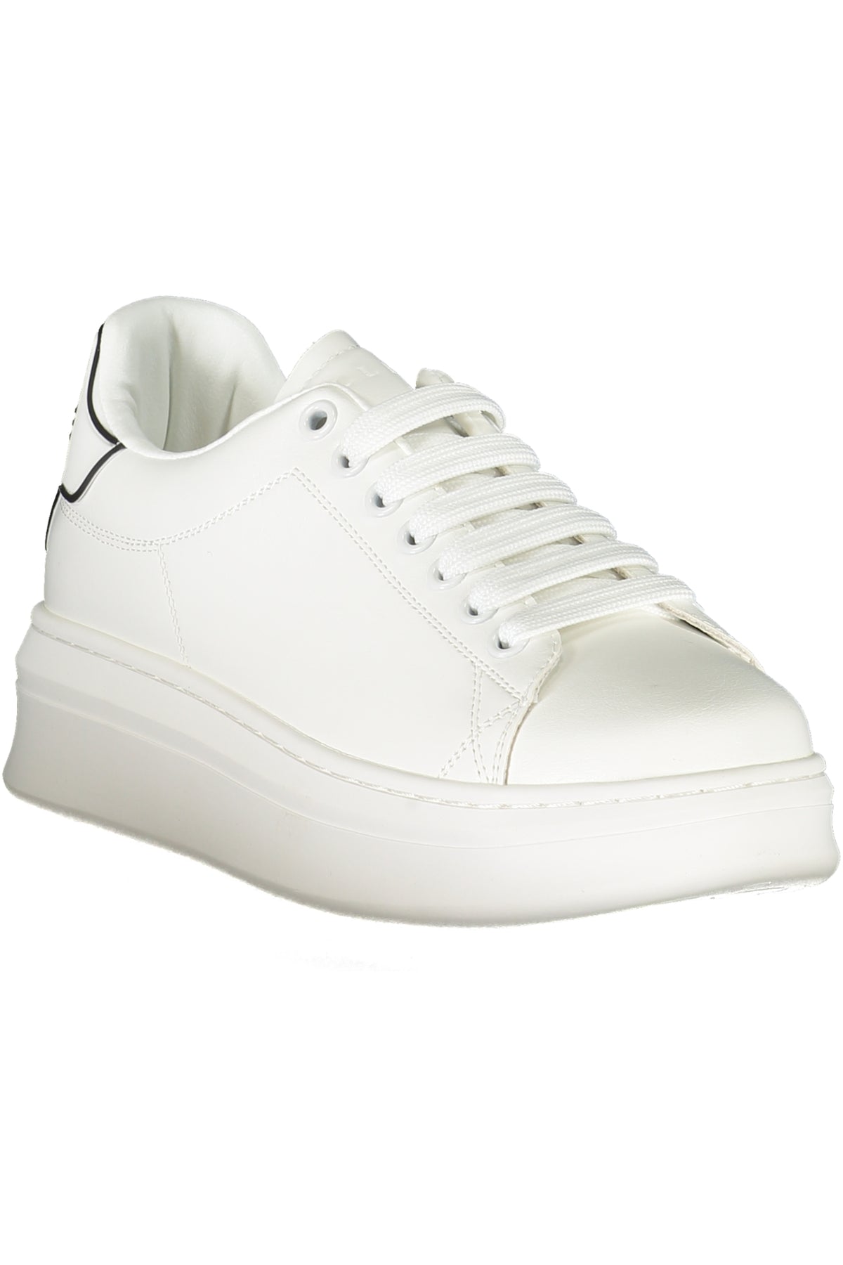 GBCDP3075_BIBIANCO – Weiße Damensneaker mit Kontrasten & Logo – Schnürschuhe entdecken – Größe: 35, 36, 41, 40 – Farbe: Bianco