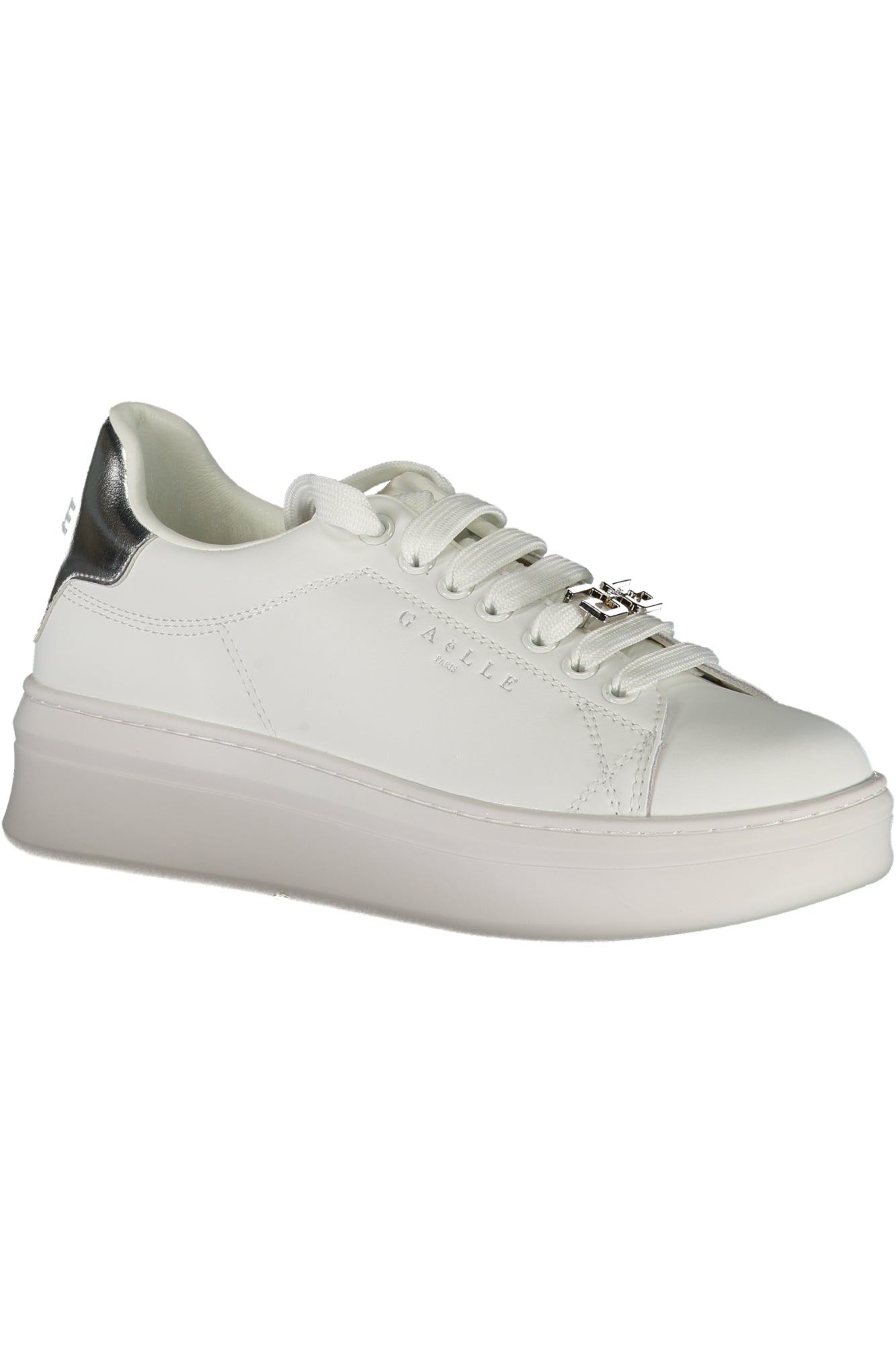 GACAW00018_BIARGENTO – Weiße Damen-Sportschuhe mit Logodetails und doppelten Schnürsenkeln – Größe: 35, 36, 37, 38, 39, 40, 41 – Farbe: Bianco