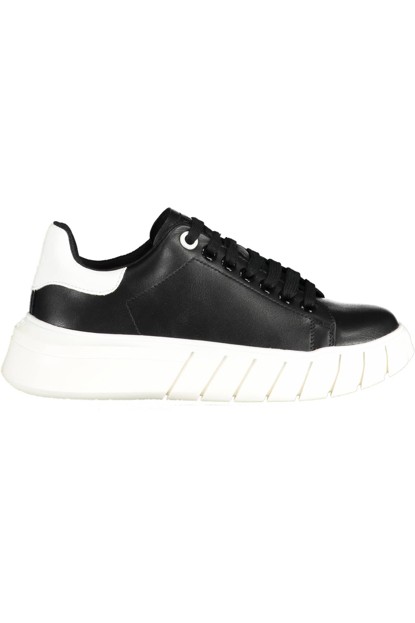 GBCDP2764_NERO_NERO – Stylischer Damensneaker Schwarz mit Zweifarb-Schnürung und Kontrasten – Größe: 35, 36, 37, 38, 39, 40, 41 – Farbe: Nero, Bianco