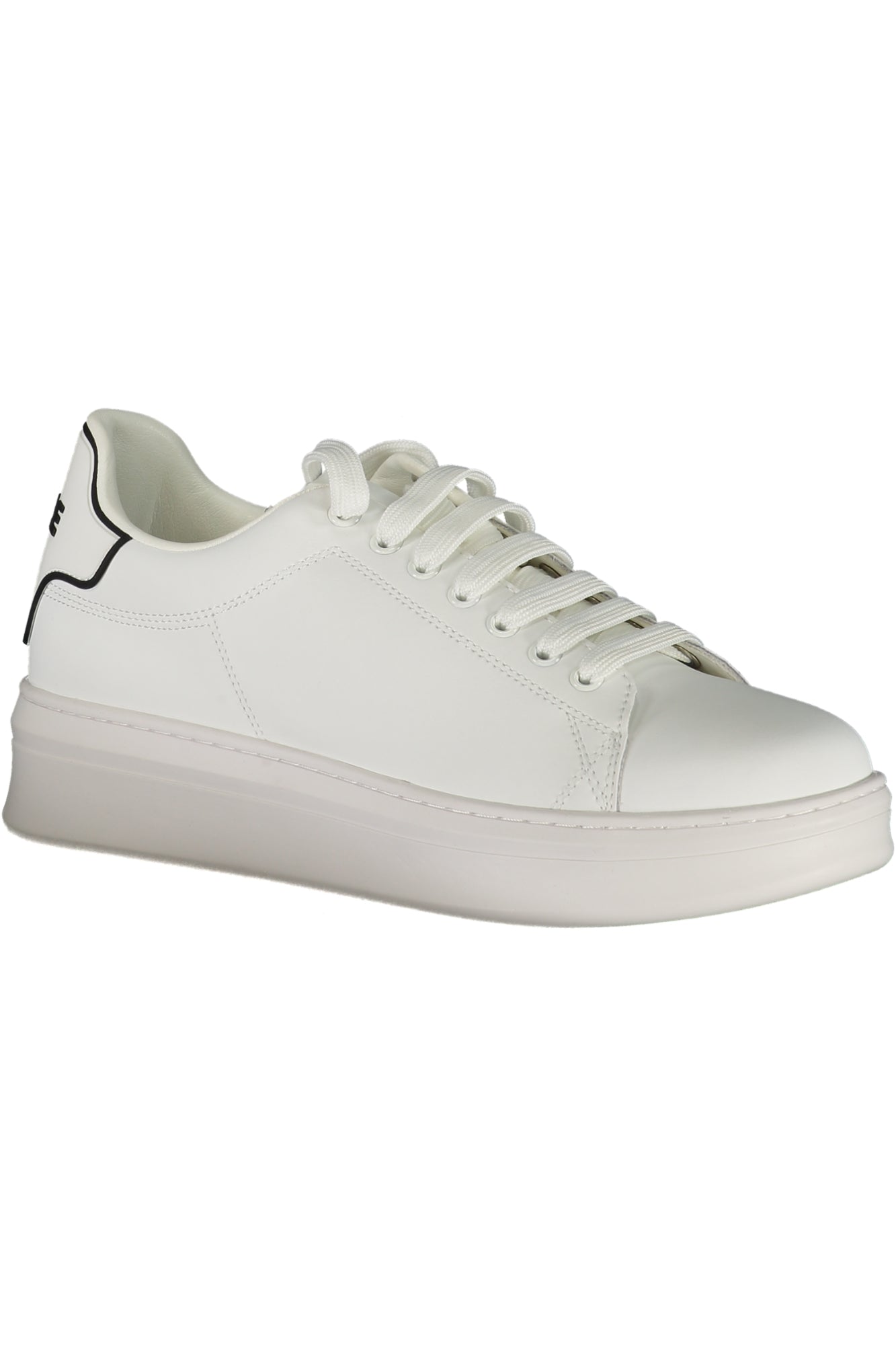 GACAM00001_BIBIANCO – Weiße Herrensneaker mit Kontrastdetails und Schnürsenkeln – Größe: 40, 41, 42, 43, 44, 45, 46 – Farbe: Bianco