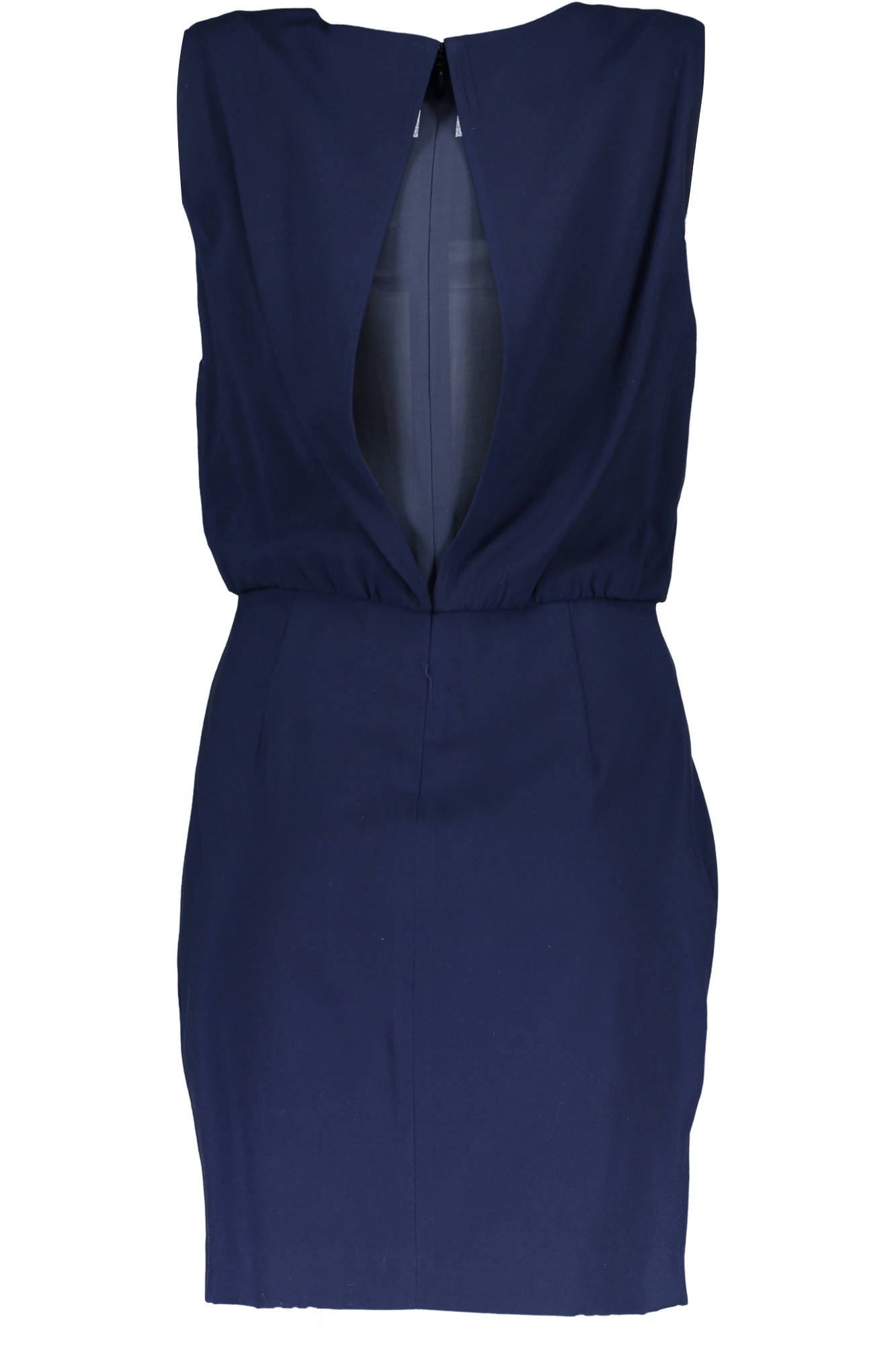 1501450847_BLU_433 – Elegantes Damen kurzärmeliges Kleid in Blau mit Rückenzipper – Größe: 40, 44, 46 – Farbe: Blu