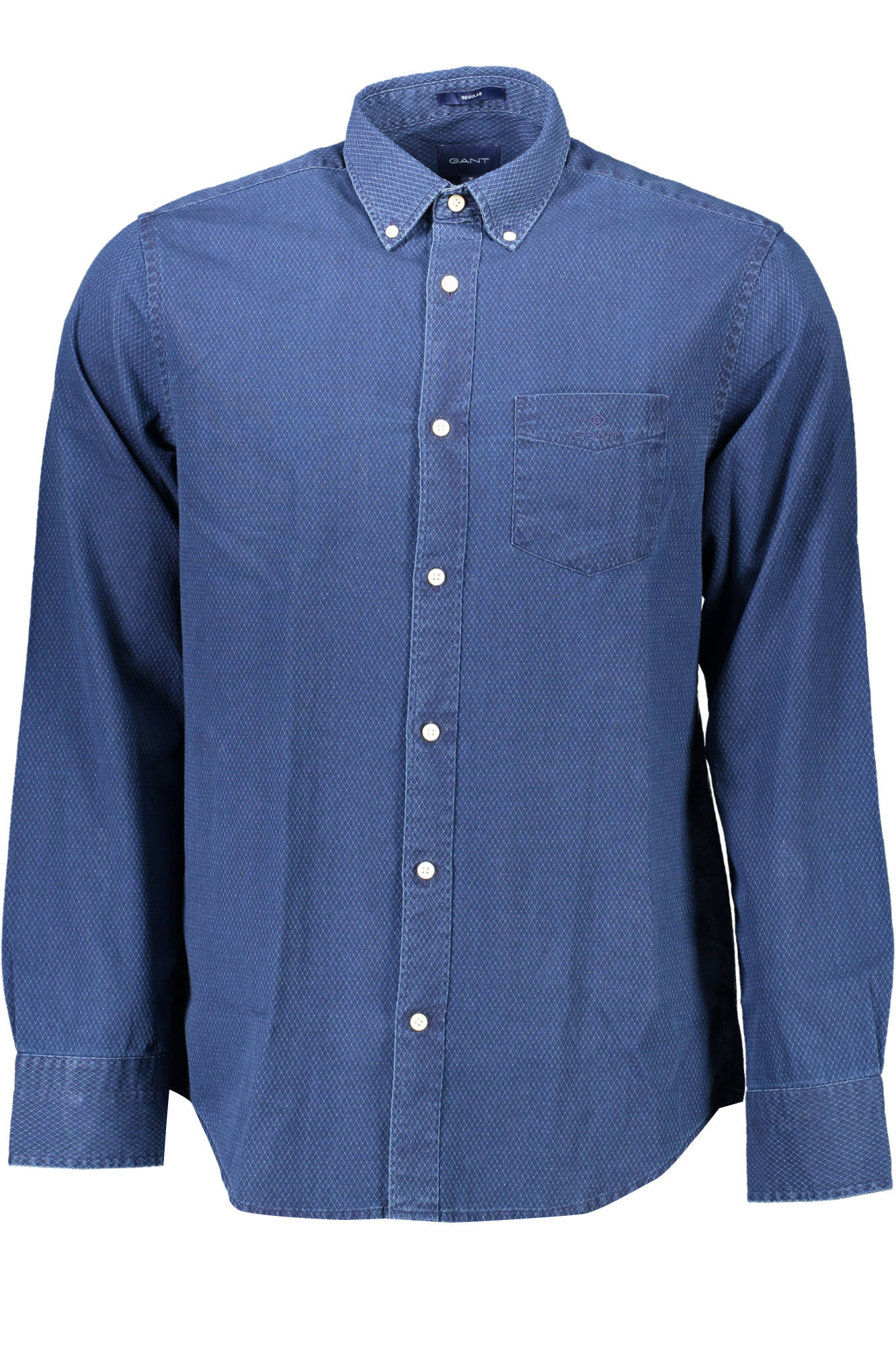 20023015420_BLU_989-DARK-INDIGO – Herren Langarmhemd Blau Regular Fit mit Button-Down-Kragen – Größe: S – Farbe: Blu