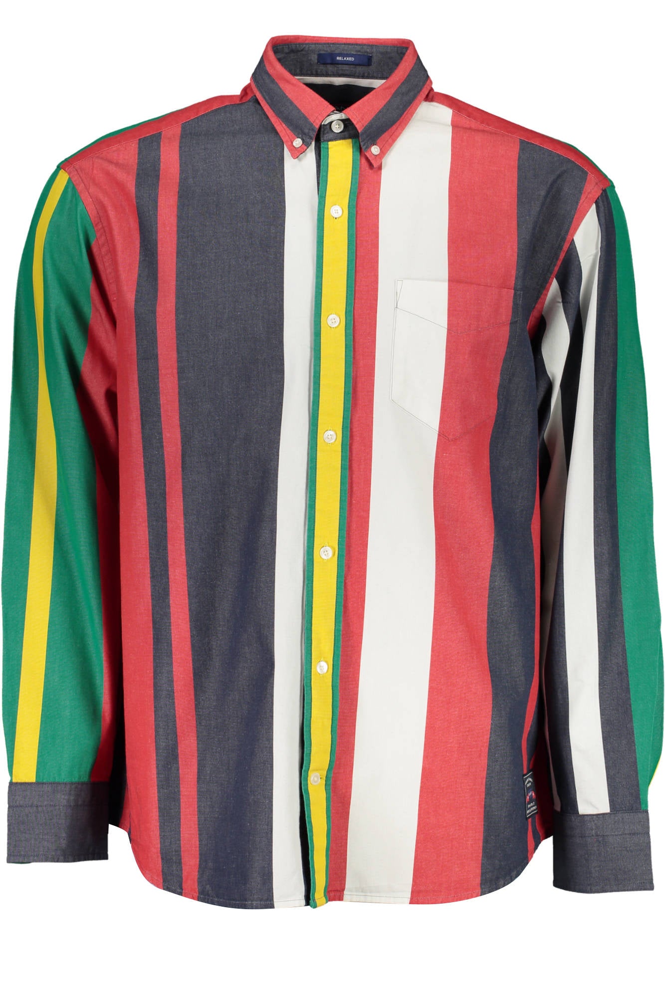 21013034030_BLU_410 – Herren Langarmhemd Blau – Regulär geschnitten, Bio-Baumwolle, Button-Down – Größe: M – Farbe: Blu