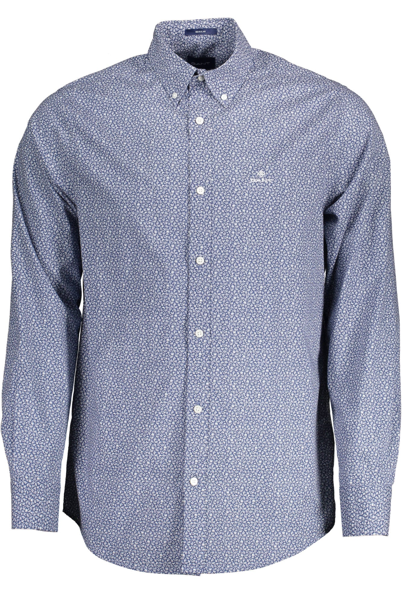 20013023930_BLU_442 – Blaues Herrenhemd mit langen Ärmeln – Regular Fit, Button-Down-Kragen – Größe: S – Farbe: Blu