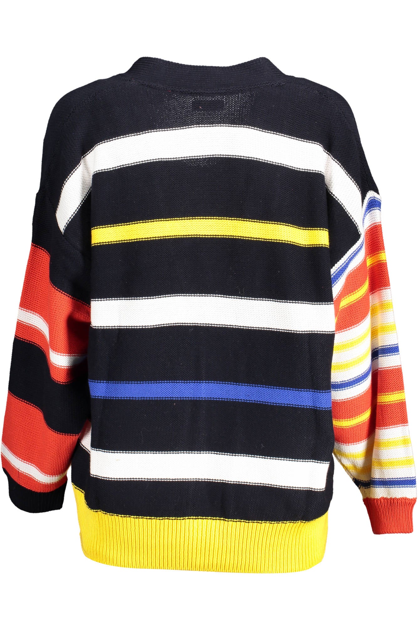 21014802096_BLU_105 – Elegante Damen Strickjacke Blau aus Bio-Baumwolle mit V-Ausschnitt – Größe: XL, M – Farbe: Blu